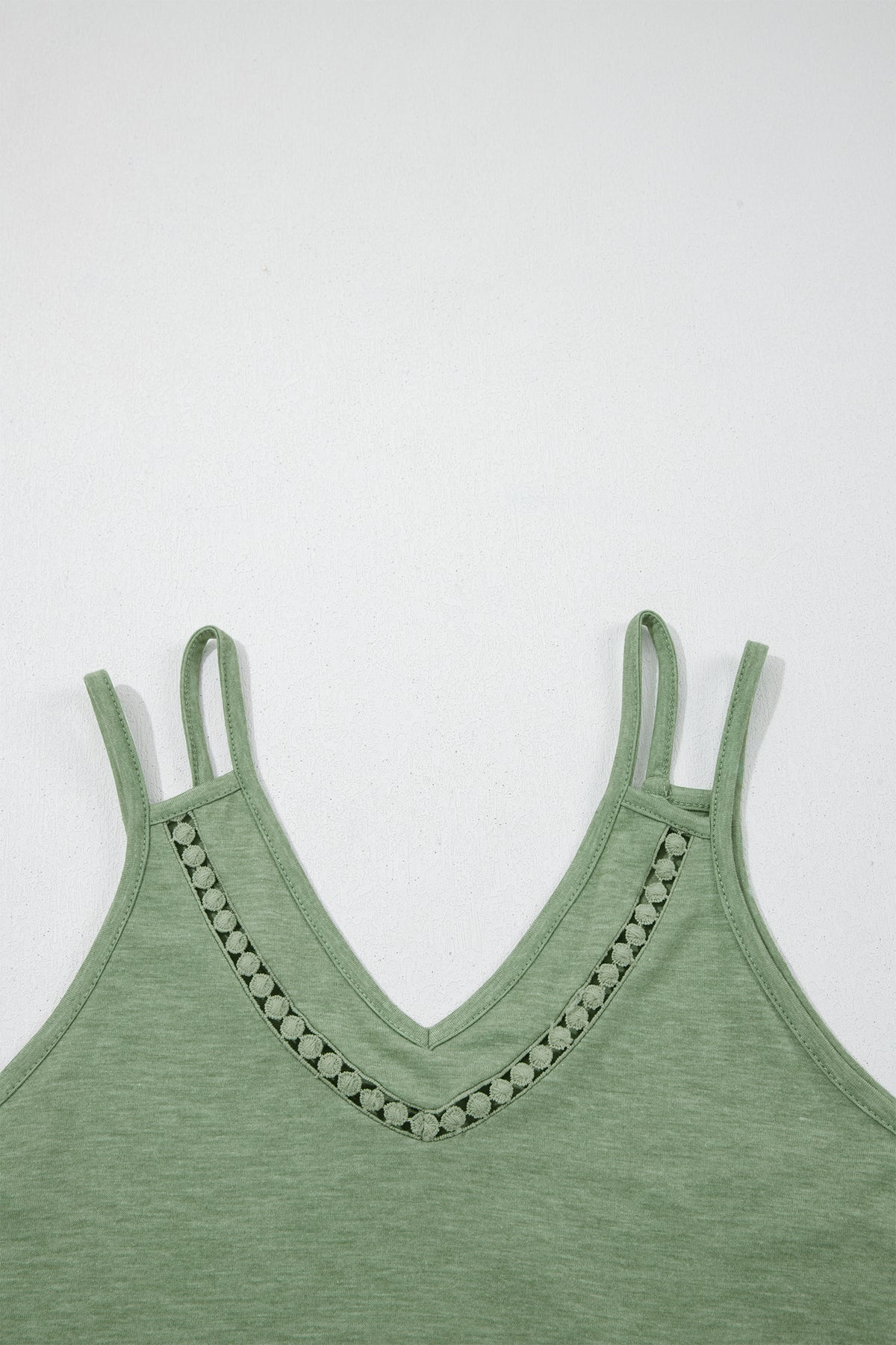 Grass Green Solid Color Lace Detail V Neck Sleeveless Shift Mini Dress-TOPS / DRESSES-[Adult]-[Female]-2022 Online Blue Zone Planet