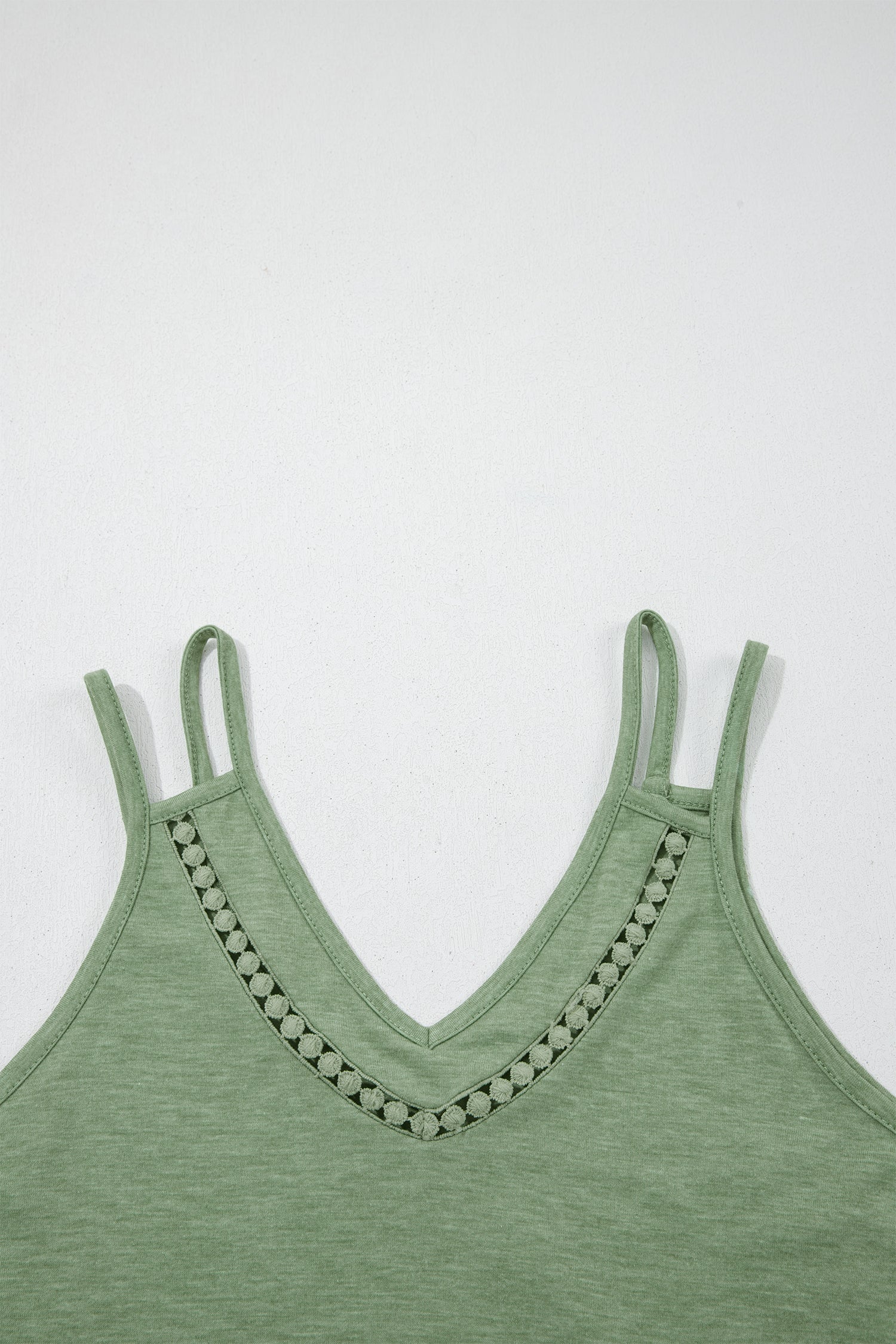 Grass Green Solid Color Lace Detail V Neck Sleeveless Shift Mini Dress-TOPS / DRESSES-[Adult]-[Female]-2022 Online Blue Zone Planet