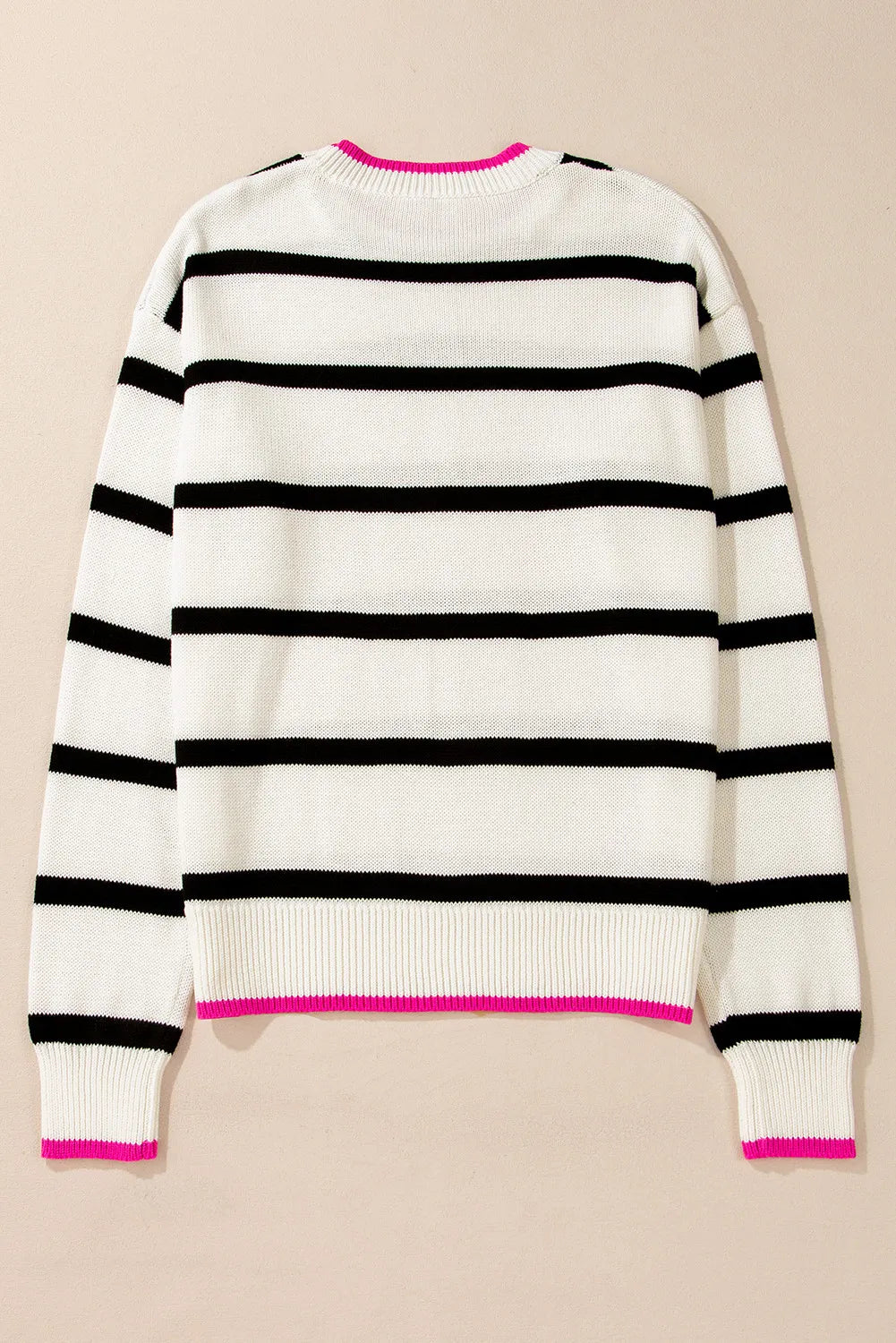 Striped Round Neck Long Sleeve Sweater-TOPS / DRESSES-[Adult]-[Female]-2022 Online Blue Zone Planet