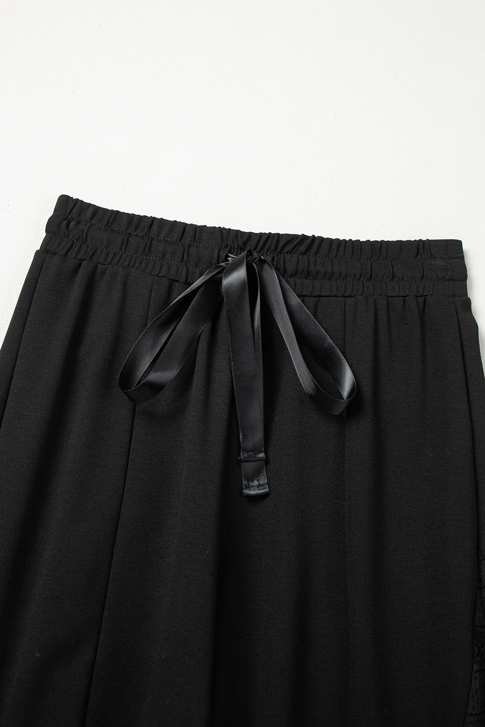 Smoke Gray Lace Patchwork Wide Leg High Waist Pants-Pants-[Adult]-[Female]-2022 Online Blue Zone Planet