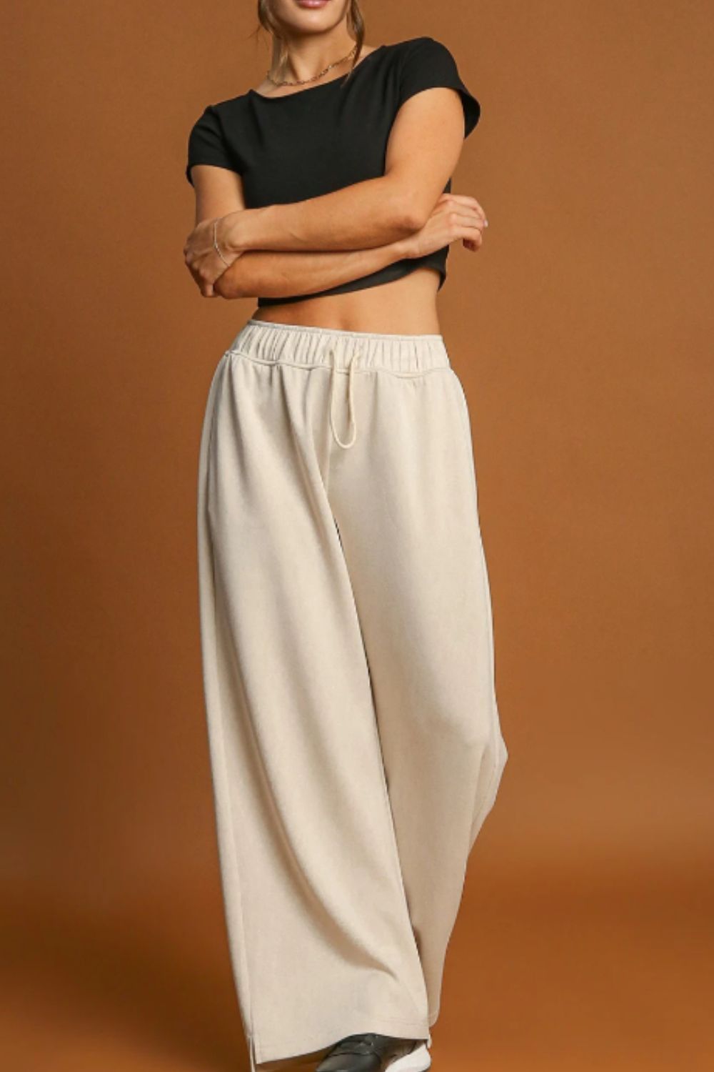 Blue Zone Planet | Drawstring Wide Leg Pants-BOTTOM SIZES SMALL MEDIUM LARGE-[Adult]-[Female]-2022 Online Blue Zone Planet