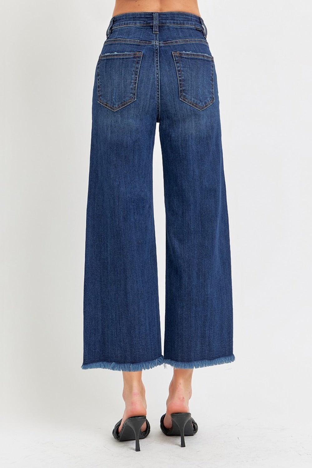 RISEN Full Size Raw Hem Cropped Wide Leg Jeans-BOTTOMS SIZES SMALL MEDIUM LARGE-[Adult]-[Female]-2022 Online Blue Zone Planet