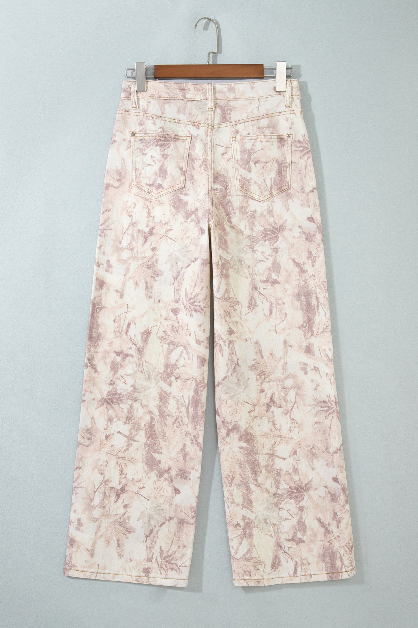 Khaki Woodland Camo Tummy Control Denim Wide Leg Jeans-Bottoms/Jeans-[Adult]-[Female]-2022 Online Blue Zone Planet