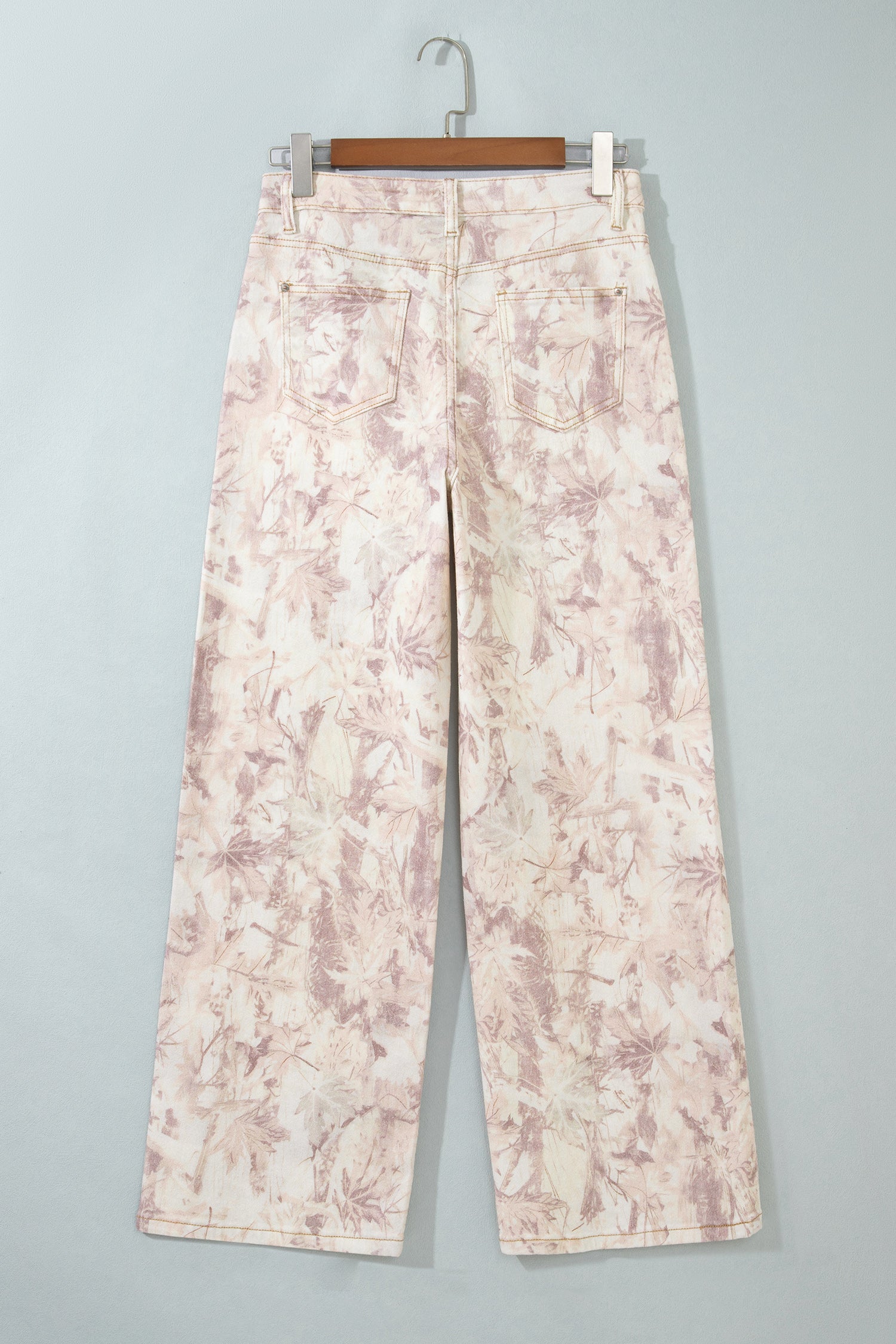 Khaki Woodland Camo Tummy Control Denim Wide Leg Jeans-Bottoms/Jeans-[Adult]-[Female]-2022 Online Blue Zone Planet