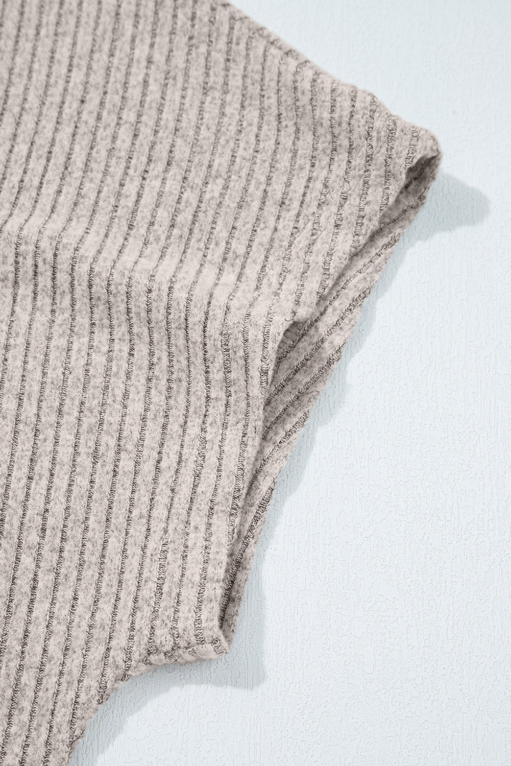 Gray Morn Ribbed Short Sleeve V Neck Colorblock Bow Back Top-Tops/Tops & Tees-[Adult]-[Female]-2022 Online Blue Zone Planet