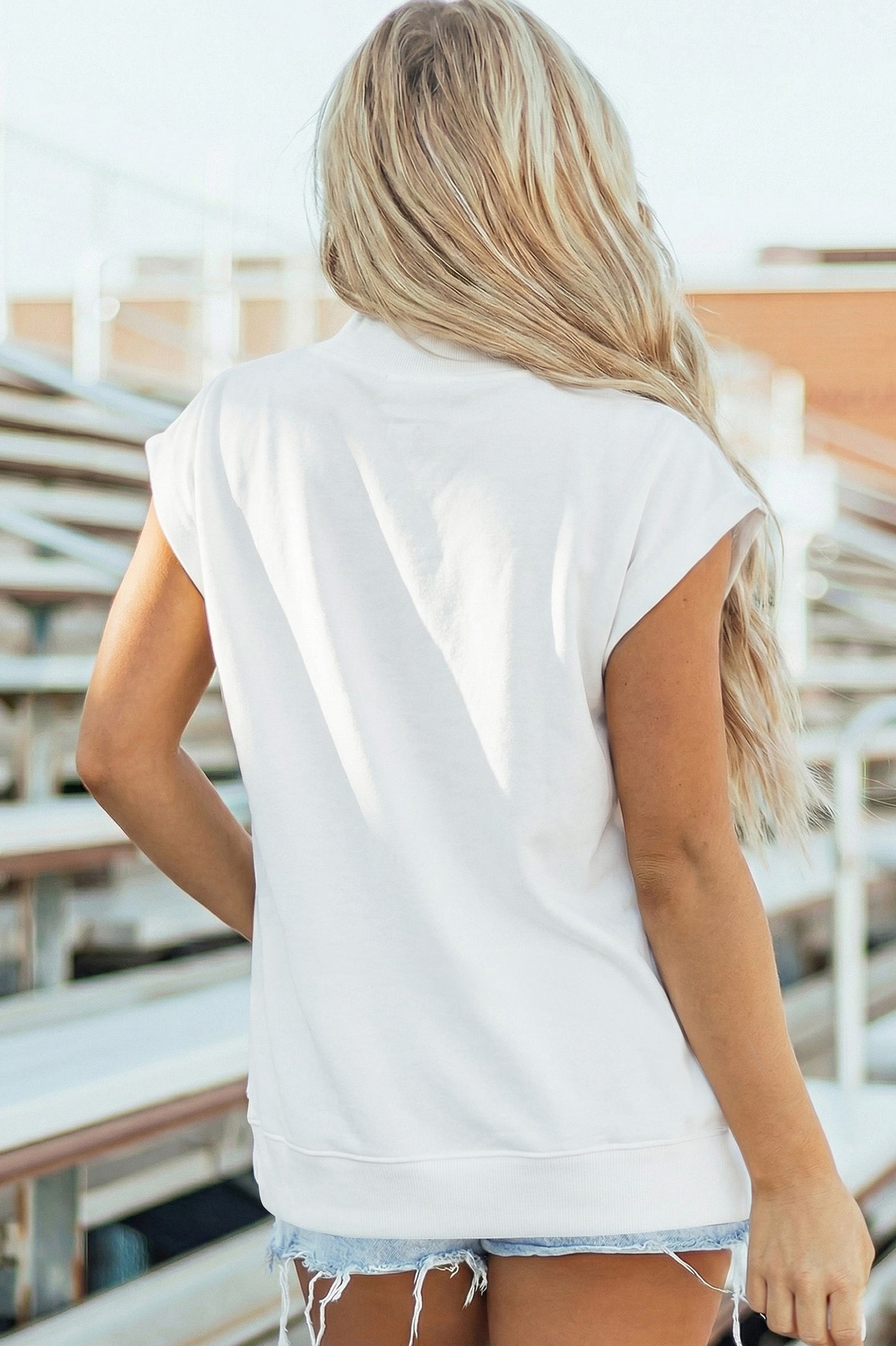Black Solid Color High Neck Cap Sleeve Loose Top-Tops/Tops & Tees-[Adult]-[Female]-2022 Online Blue Zone Planet