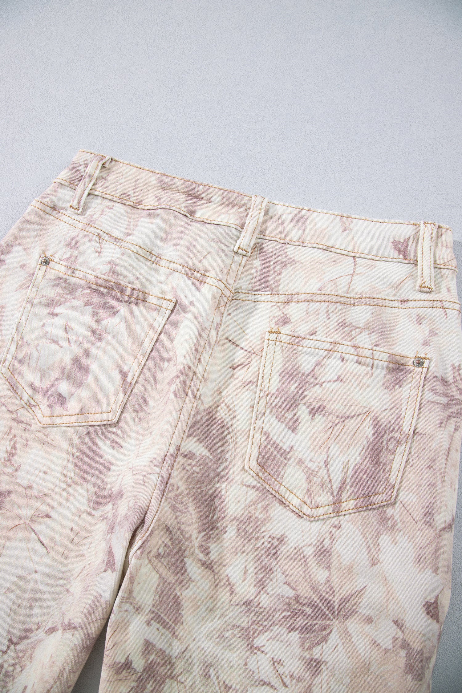 Khaki Woodland Camo Tummy Control Denim Wide Leg Jeans-Bottoms/Jeans-[Adult]-[Female]-2022 Online Blue Zone Planet