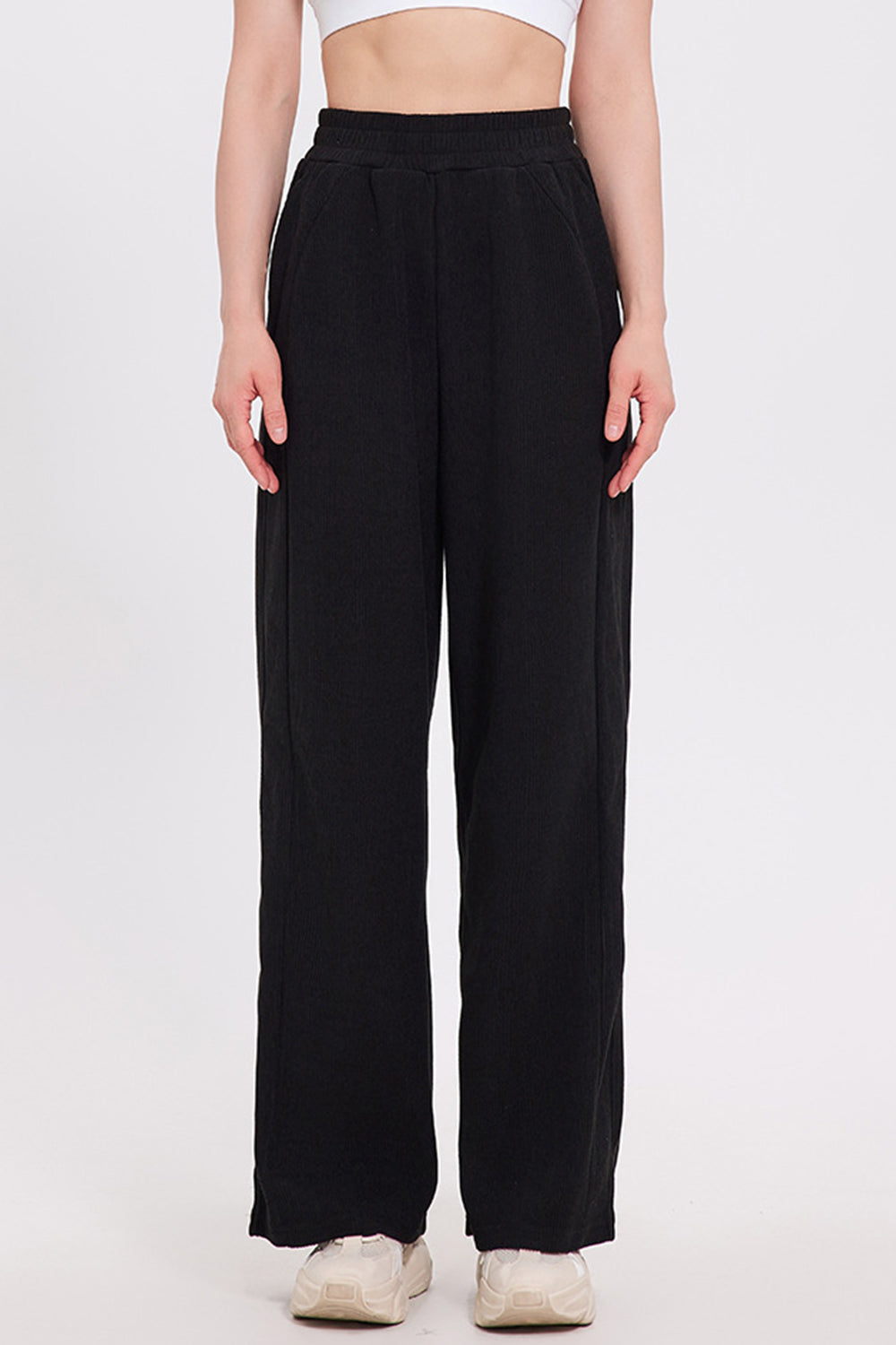 Basic Bae Elastic Waist Wide Leg Pants-BOTTOM SIZES SMALL MEDIUM LARGE-[Adult]-[Female]-2022 Online Blue Zone Planet