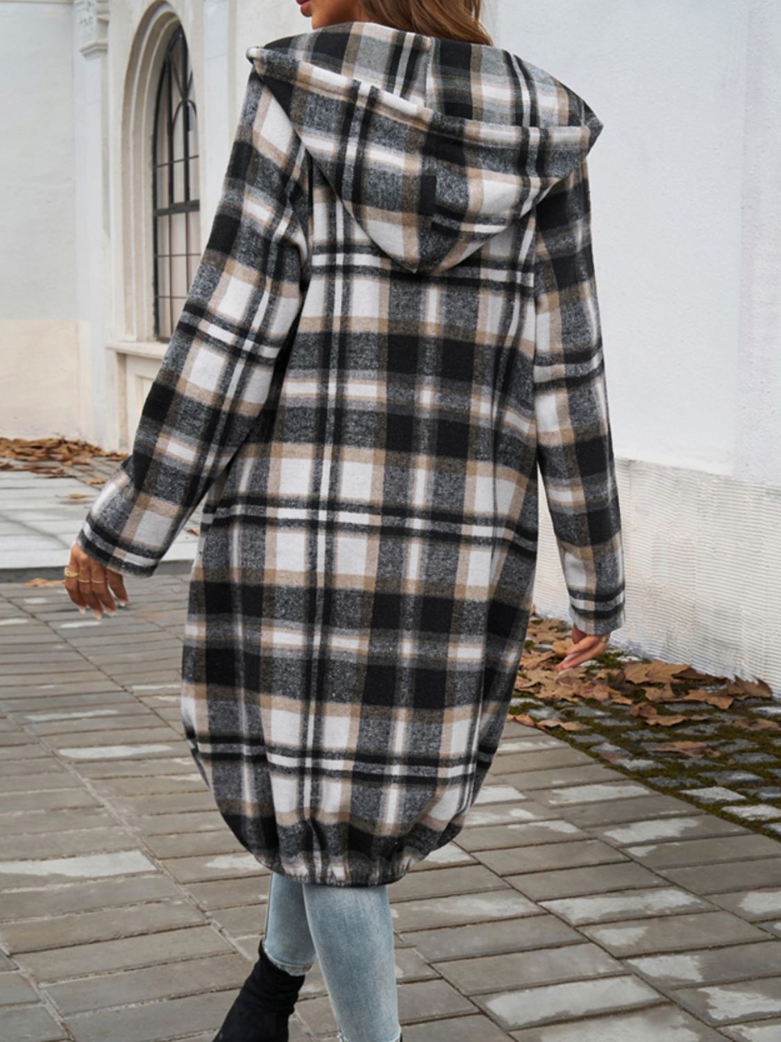 Plaid Zip Up Hooded Coat-TOPS / DRESSES-[Adult]-[Female]-2022 Online Blue Zone Planet