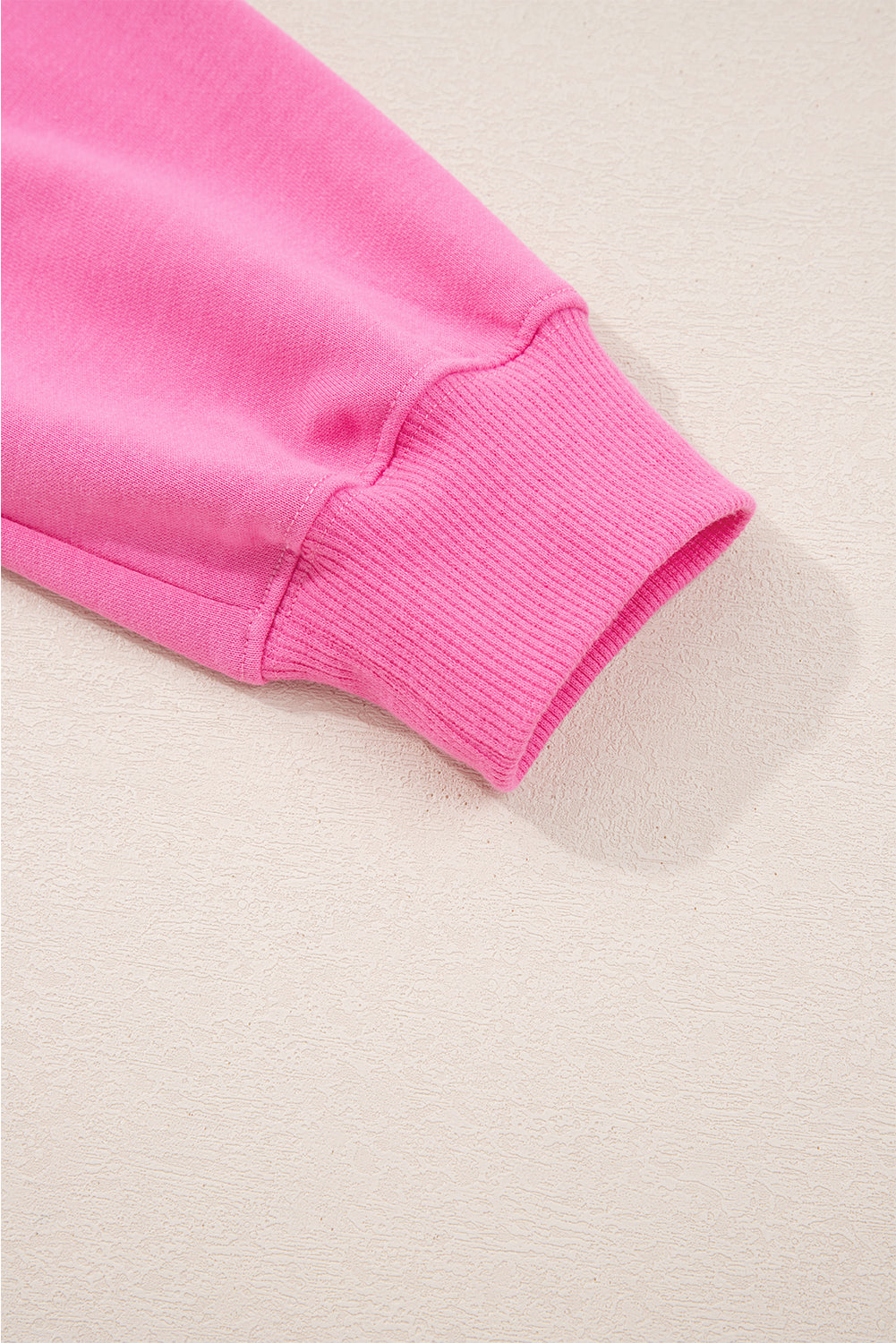 Sachet Pink Solid Color Collared Pullover and Central Seam Pants Set-Two Piece Sets/Pant Sets-[Adult]-[Female]-2022 Online Blue Zone Planet