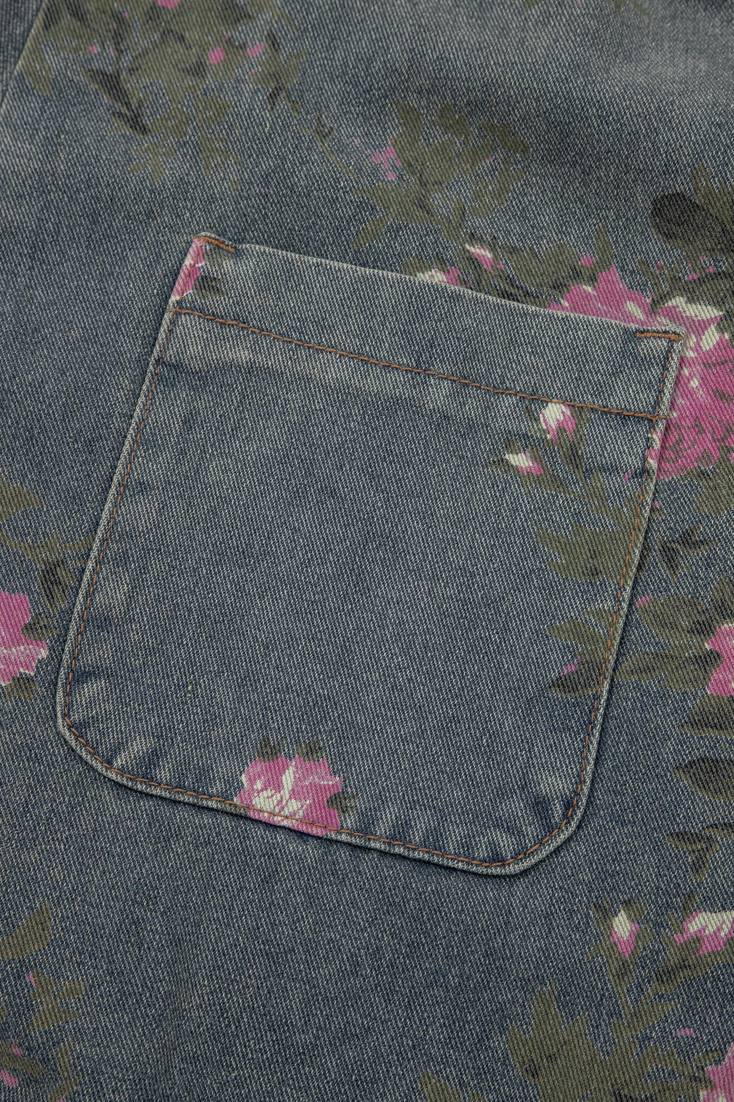 Blue Beau Floral Print Pleated High Waist Wide Leg Denim Jumpsuit-Bottoms/Jumpsuits & Rompers-[Adult]-[Female]-2022 Online Blue Zone Planet