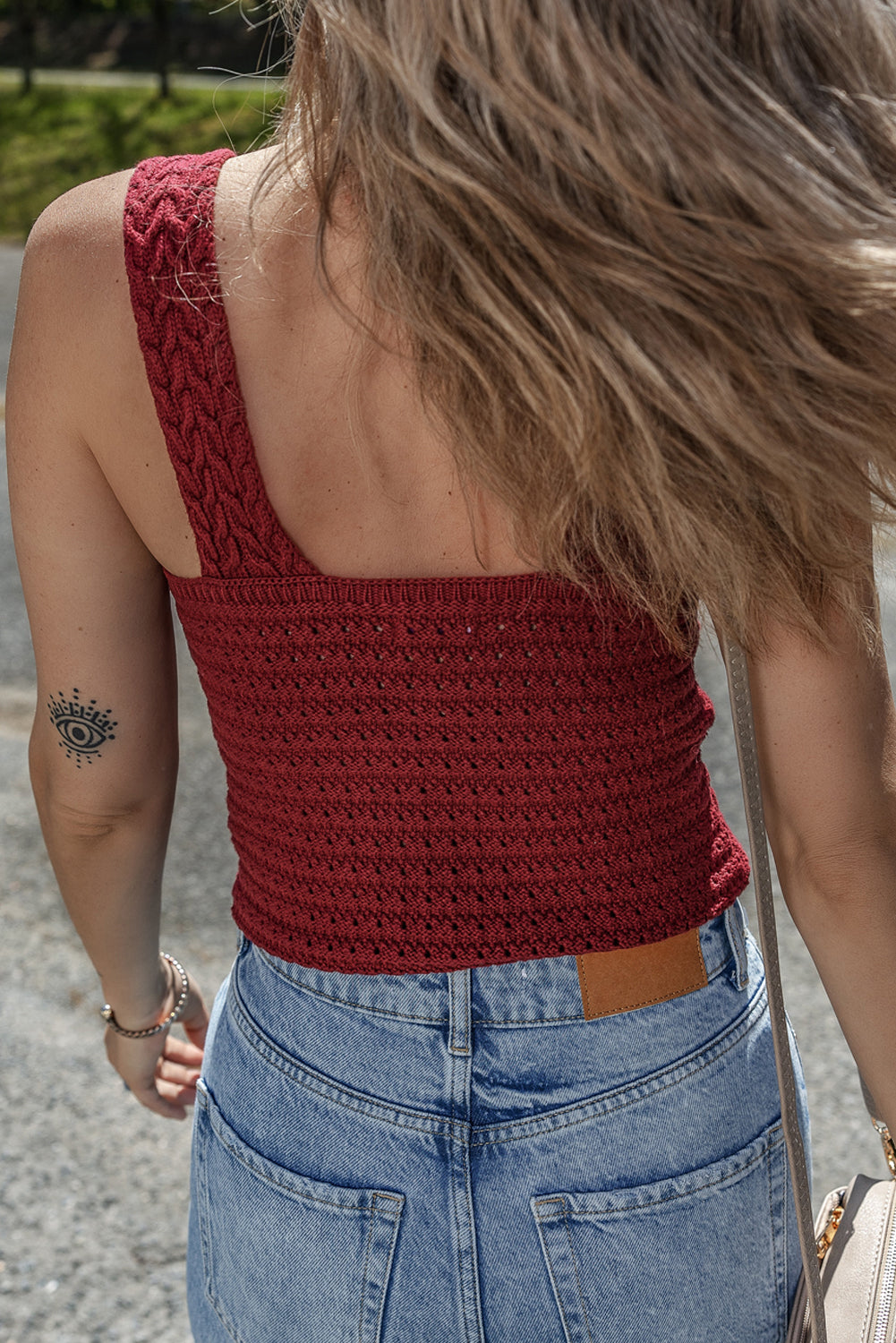 Blue Zone Planet | Burgundy Cable Knit Pointelle Slim Fit V Neck Sweater Vest-Sweaters & Cardigans/Sweater Vests-[Adult]-[Female]-2022 Online Blue Zone Planet