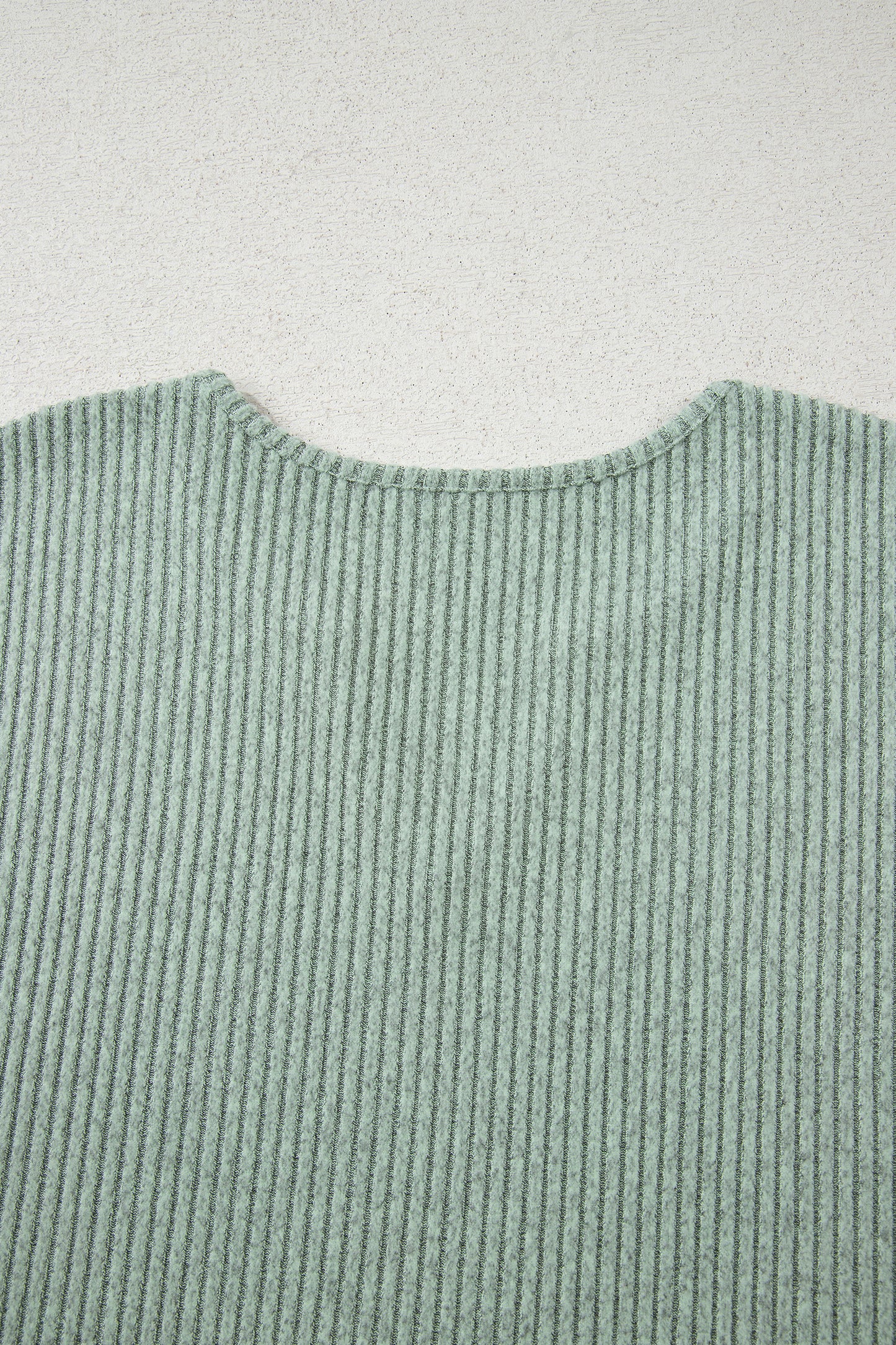 Grass Green Ribbed Notched Neck Knit Long Sleeve Leggings Two Pieces Lounge Set-Loungewear & Sleepwear/Loungewear-[Adult]-[Female]-2022 Online Blue Zone Planet