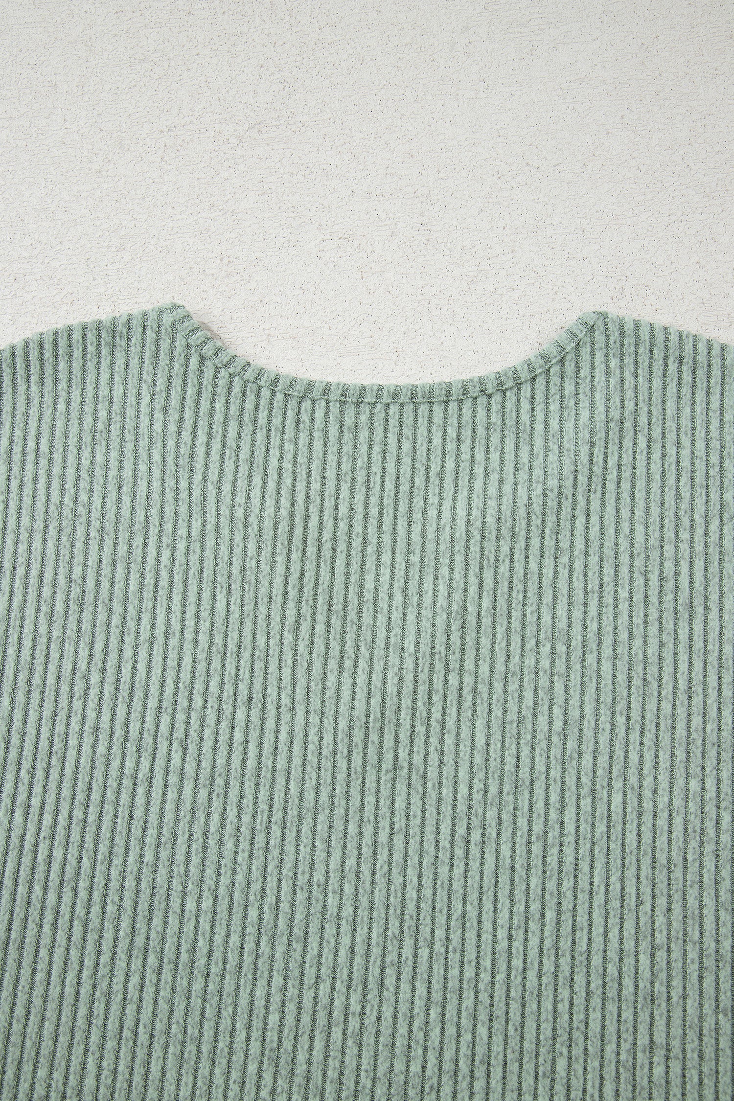 Grass Green Ribbed Notched Neck Knit Long Sleeve Leggings Two Pieces Lounge Set-Loungewear & Sleepwear/Loungewear-[Adult]-[Female]-2022 Online Blue Zone Planet