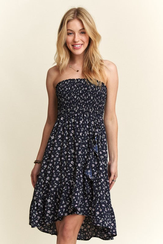 ADORA Smocked Floral Tube Dress with Pockets-TOPS / DRESSES-[Adult]-[Female]-2022 Online Blue Zone Planet