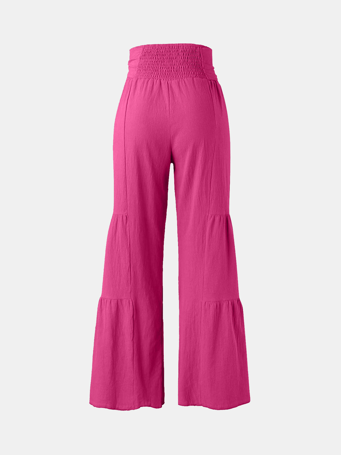 Blue Zone Planet | Tied Ruched Wide Leg Pants-BOTTOMS SIZES SMALL MEDIUM LARGE-[Adult]-[Female]-2022 Online Blue Zone Planet