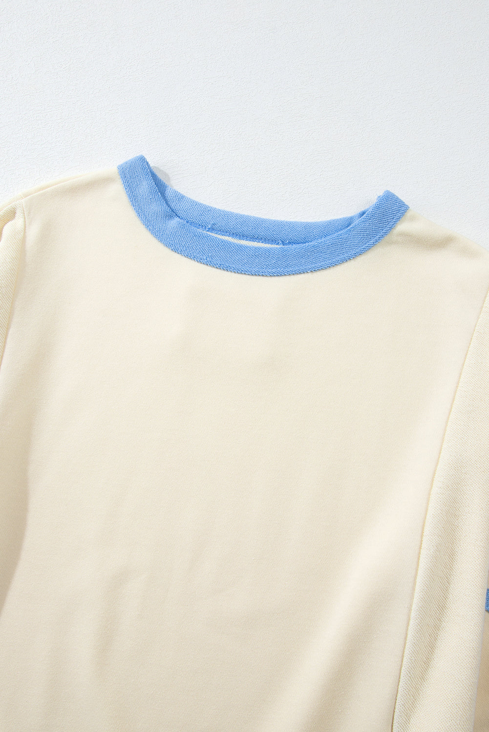 Parchment Star Patchwork Exposed Seam Oversized Sweatshirt-Sweatshirts & Hoodies-[Adult]-[Female]-2022 Online Blue Zone Planet