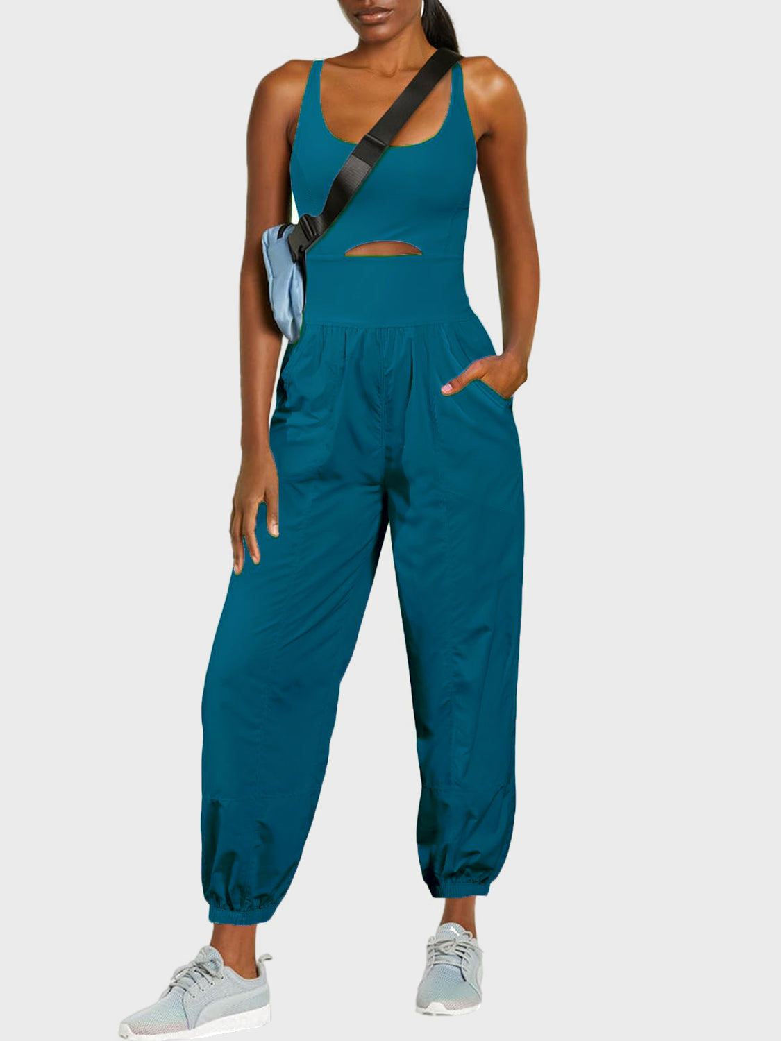 Cutout Scoop Neck Wide Strap Jumpsuit-TOPS / DRESSES-[Adult]-[Female]-2022 Online Blue Zone Planet