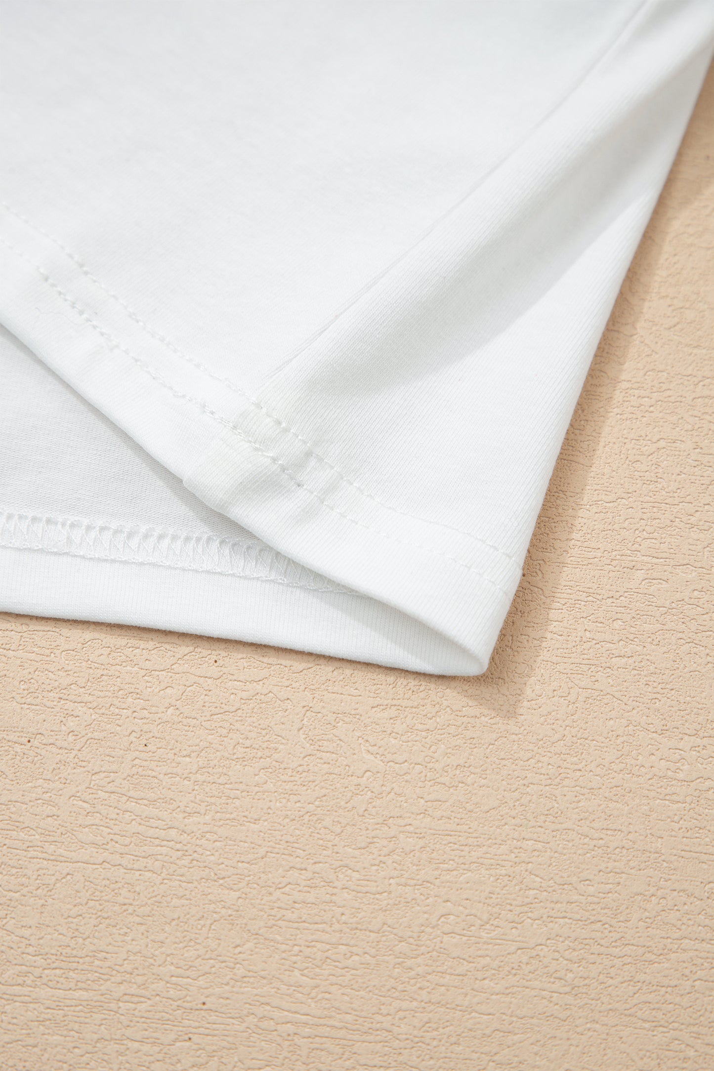 White Eyelet Embroidered Flutter Sleeve Patchwork V Neck Tee-Tops/Tops & Tees-[Adult]-[Female]-2022 Online Blue Zone Planet