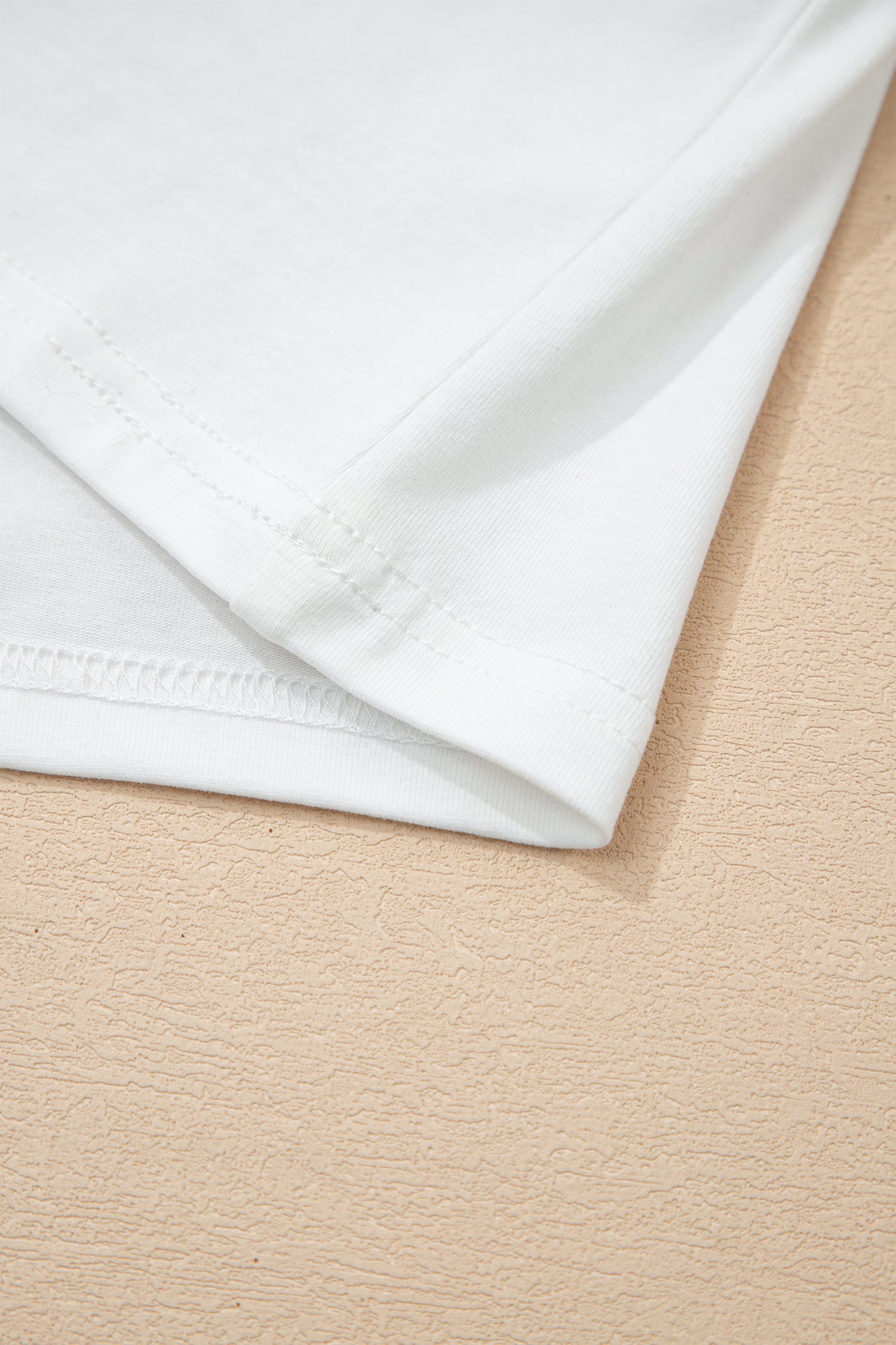 White Eyelet Embroidered Flutter Sleeve Patchwork V Neck Tee-Tops/Tops & Tees-[Adult]-[Female]-2022 Online Blue Zone Planet
