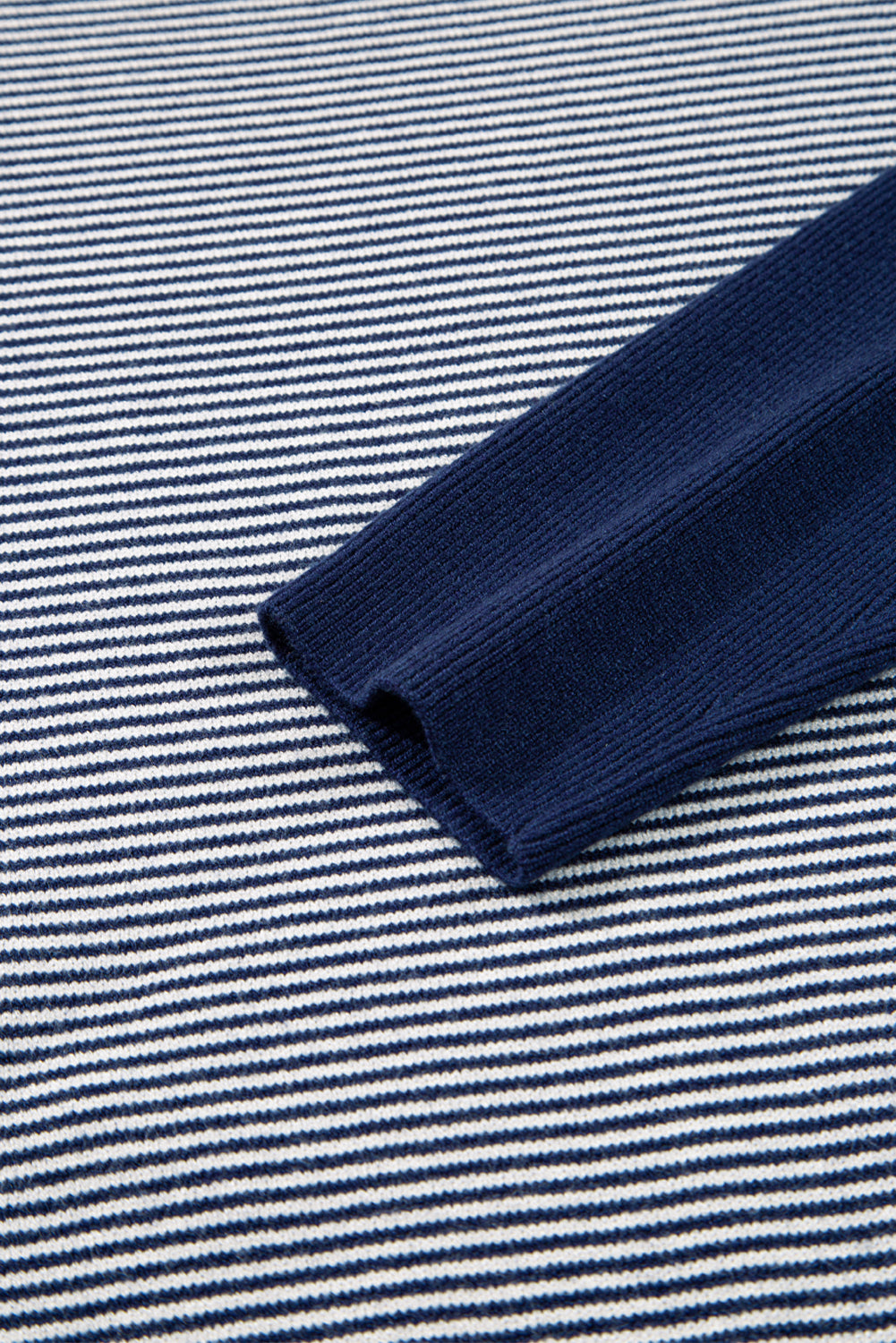 Blue Stripe Color Block Patchwork Dolman Oversize Tunic Sweater-Sweaters & Cardigans/Sweaters-[Adult]-[Female]-2022 Online Blue Zone Planet