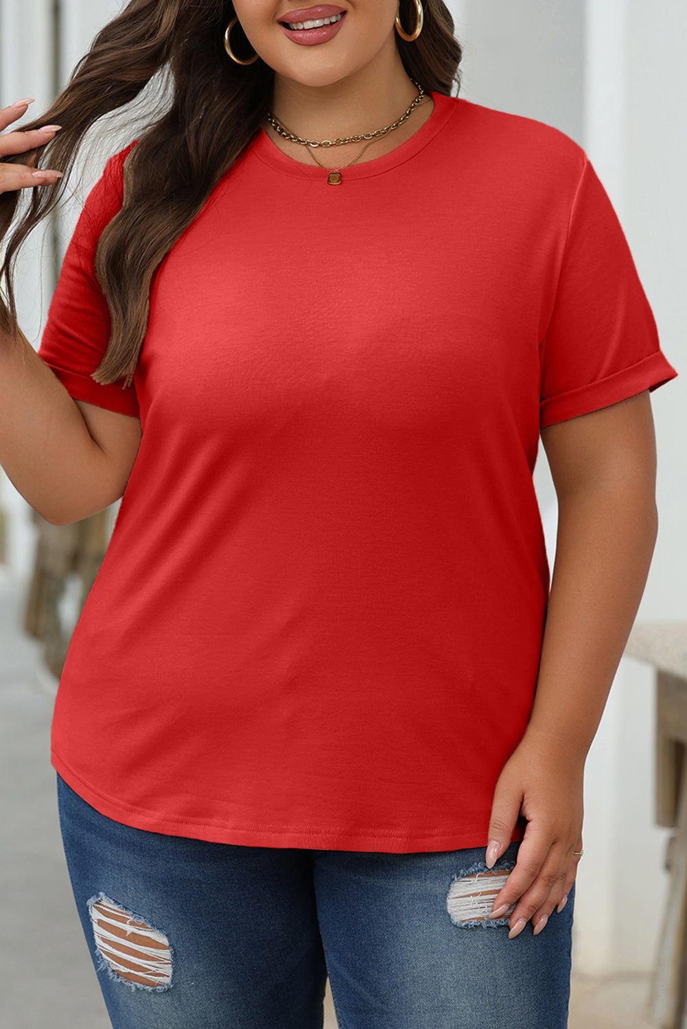 Bright Green Casual Plain Crew Neck Tee-Tops/Tops & Tees-[Adult]-[Female]-2022 Online Blue Zone Planet
