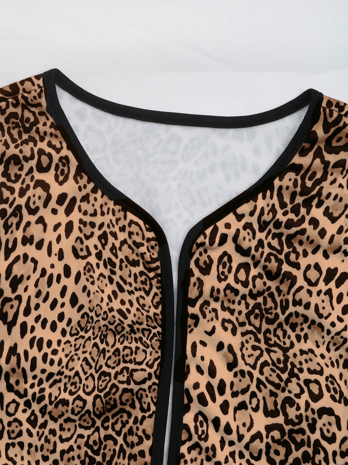 Perfee Leopard Open Front Long Sleeve Jacket-TOPS / DRESSES-[Adult]-[Female]-2022 Online Blue Zone Planet