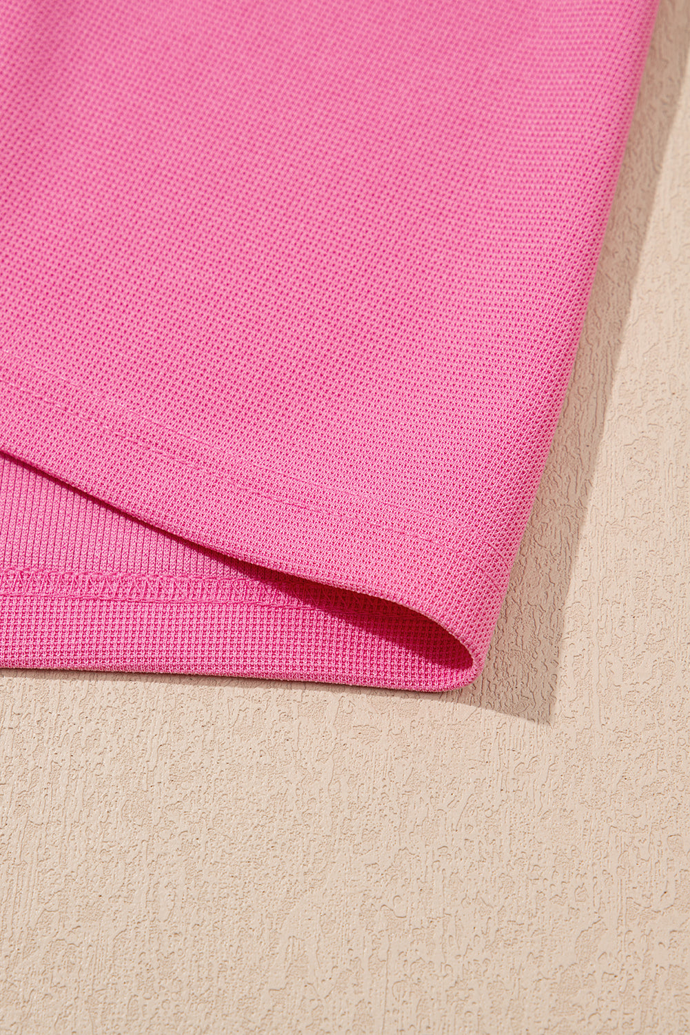 Bright Pink Textured Pearled Ruffle Sleeve Top 2 Piece Shorts Set-Two Piece Sets/Short Sets-[Adult]-[Female]-2022 Online Blue Zone Planet