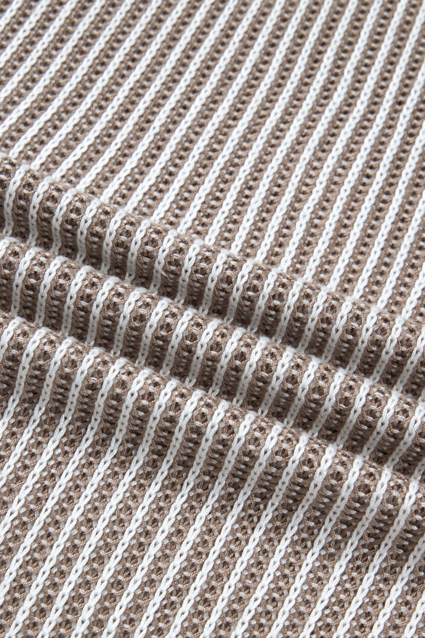 Pale Khaki Contrast Trim Ribbed Knit Sweater Tank Top-Sweaters & Cardigans/Sweater Vests-[Adult]-[Female]-2022 Online Blue Zone Planet
