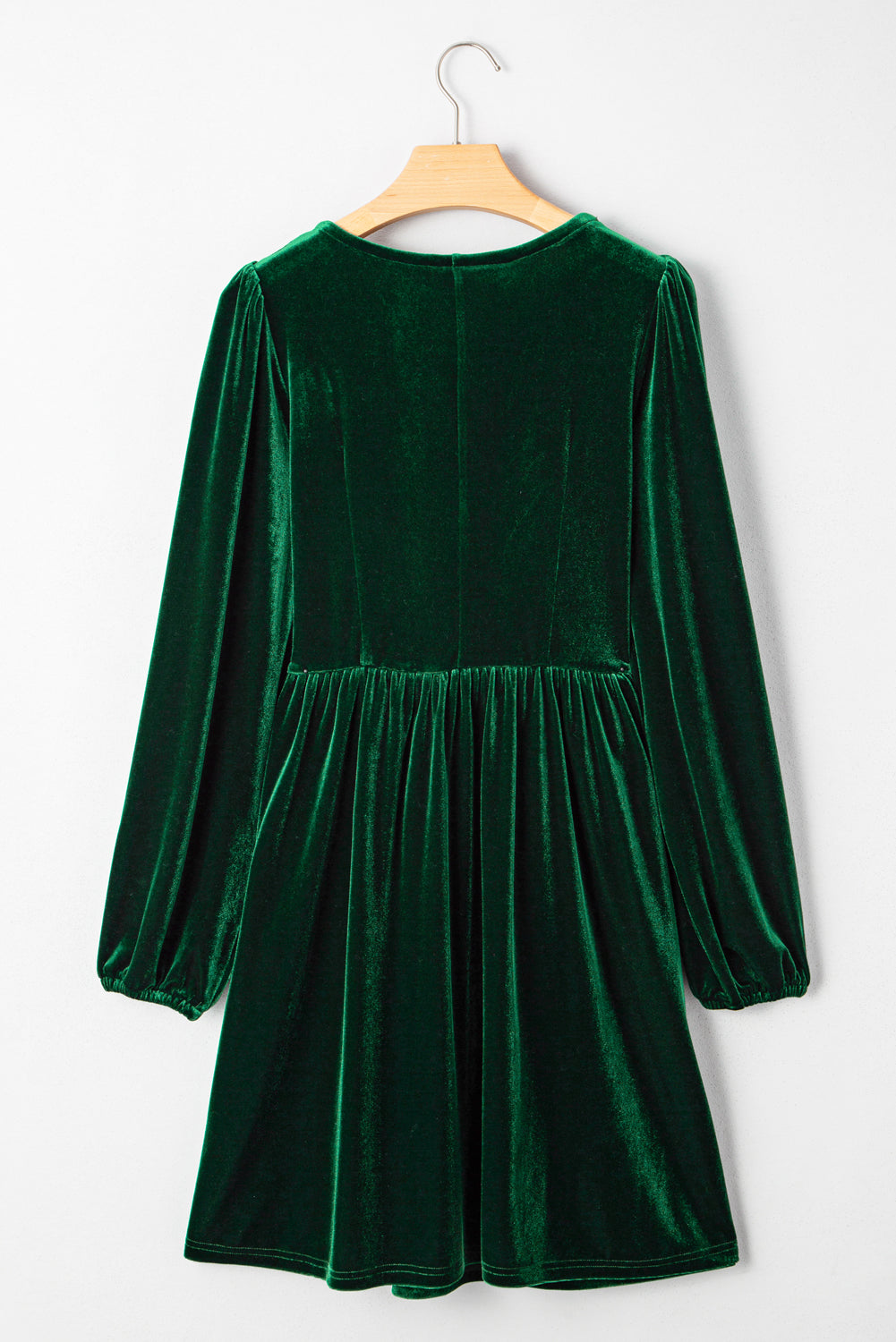 Evergreen Bowknot Decor High Waist Velvet Mini Dress-TOPS / DRESSES-[Adult]-[Female]-2022 Online Blue Zone Planet