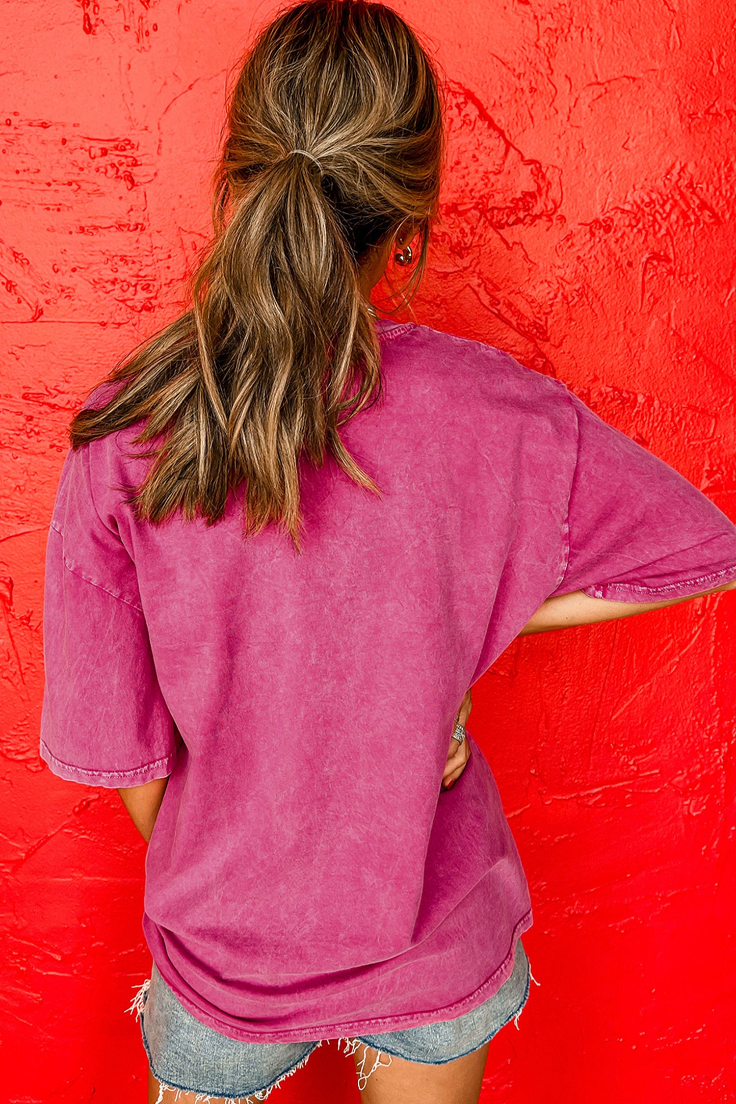 Rose Red AMERICA 1776 Graphic Mineral Wash Cotton Tee-Tops/Tops & Tees-[Adult]-[Female]-2022 Online Blue Zone Planet