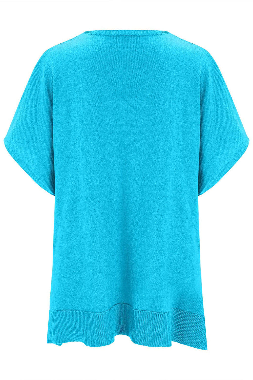 Slit V-Neck Half Sleeve Knit Top-TOPS / DRESSES-[Adult]-[Female]-2022 Online Blue Zone Planet