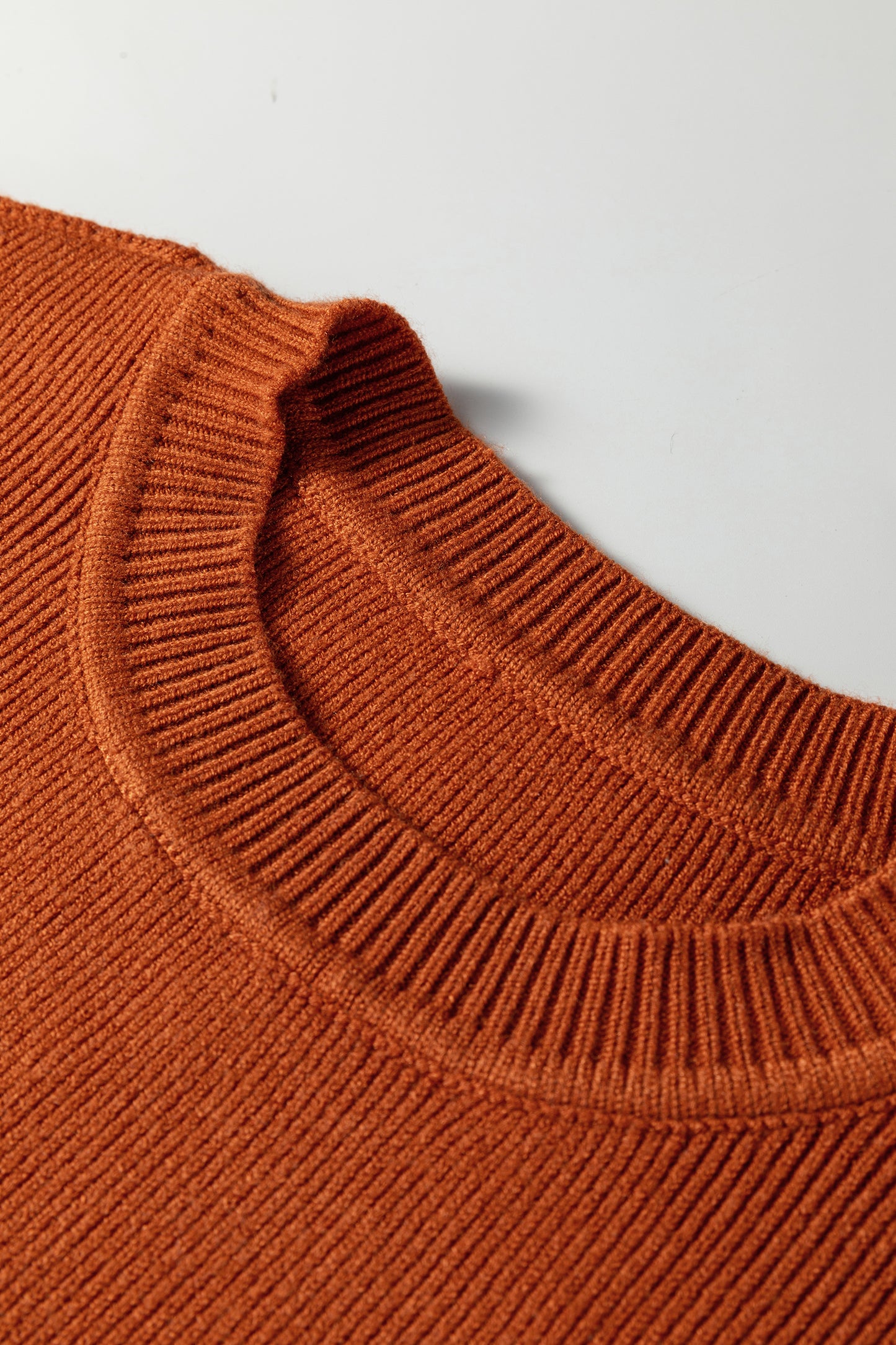 Khaki Color Block Plain Ribbed Knit Baggy Sweater-TOPS / DRESSES-[Adult]-[Female]-2022 Online Blue Zone Planet