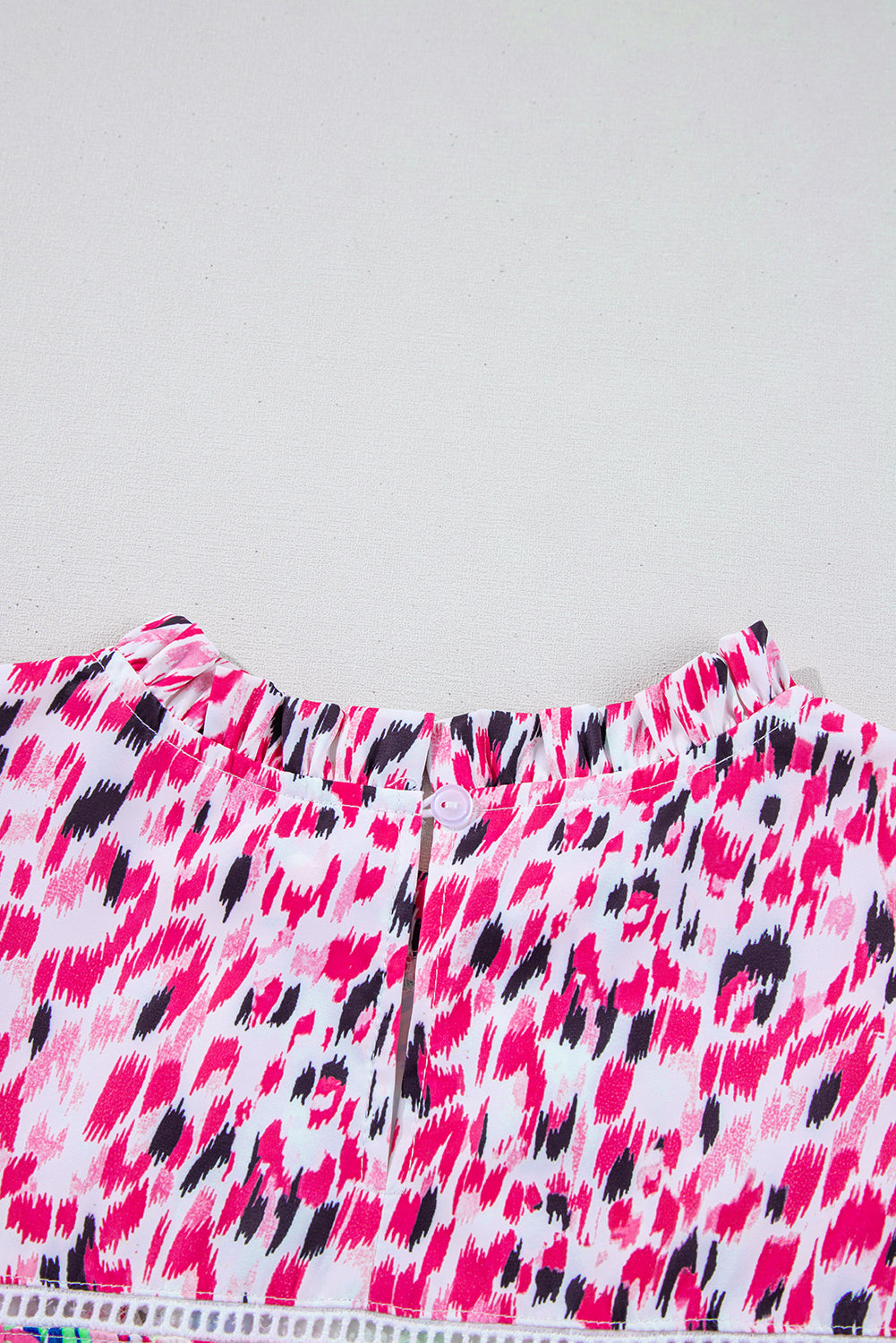 Pink Floral Mixed Print Ruffle Cap Sleeve Blouse-Tops/Blouses & Shirts-[Adult]-[Female]-2022 Online Blue Zone Planet