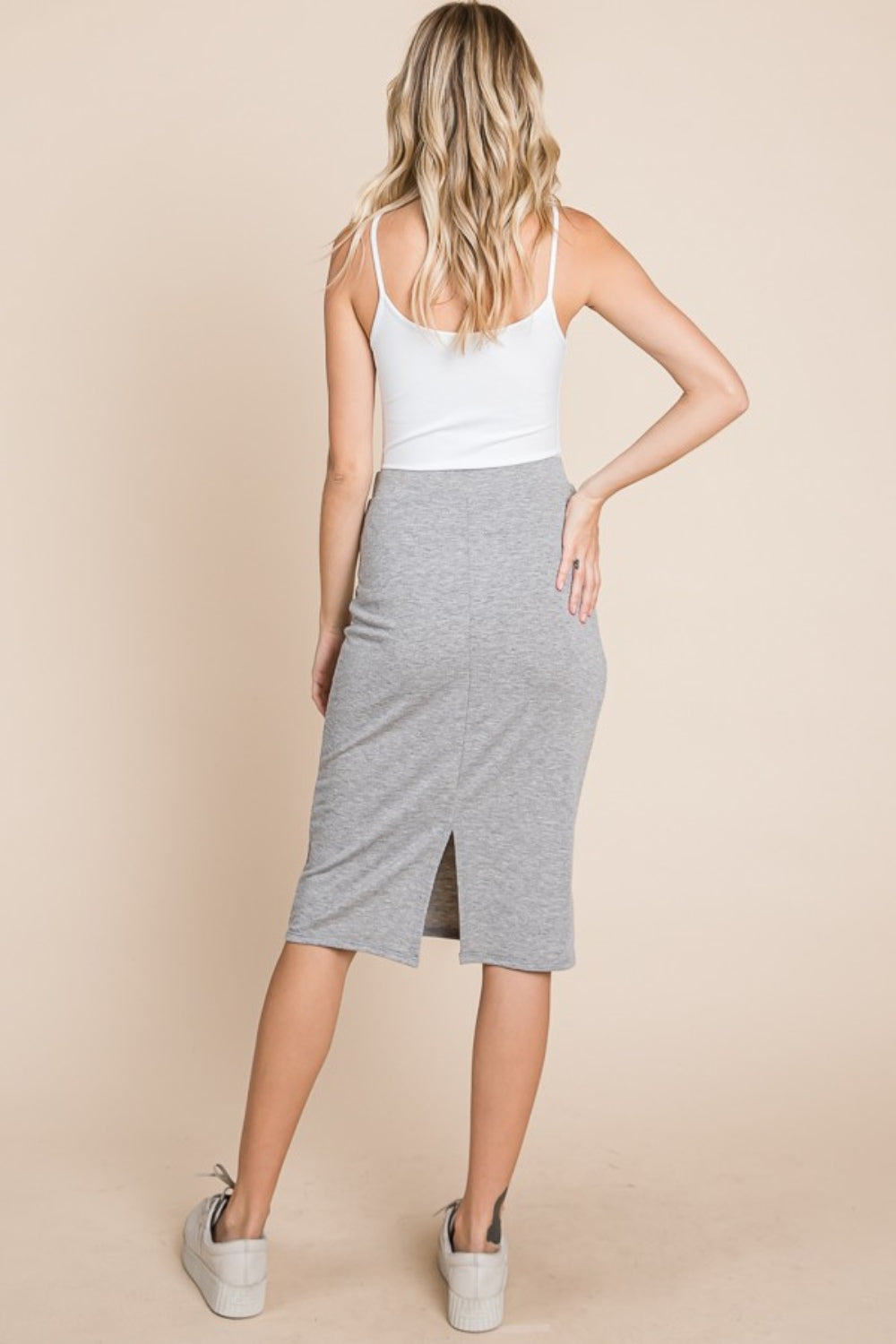 BOMBOM Elastic Waist Pencil Skirt-TOPS / DRESSES-[Adult]-[Female]-2022 Online Blue Zone Planet