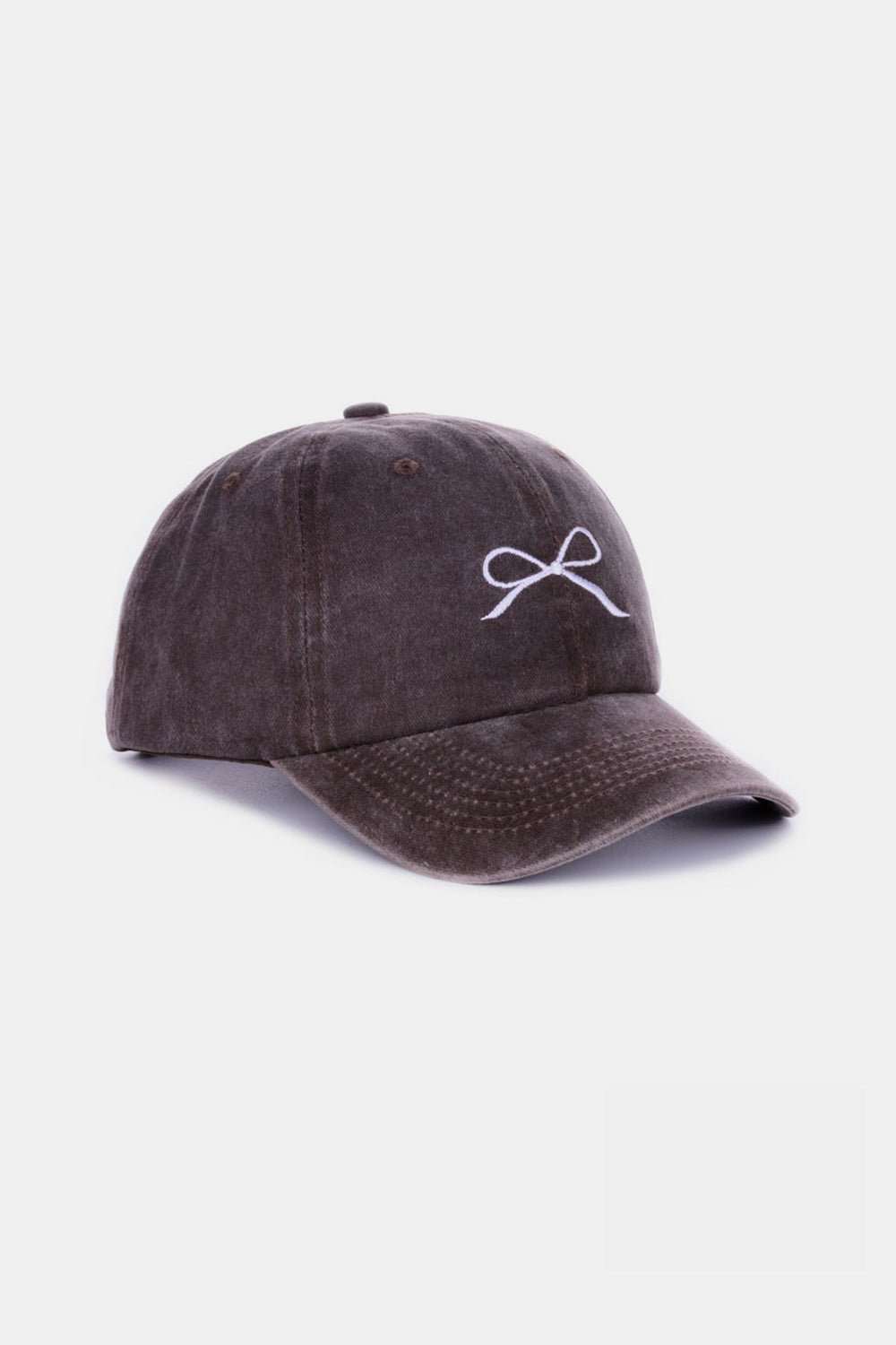 Zenana Bow Embroidered Washed Cotton Caps-BASEBALL HATS-[Adult]-[Female]-2022 Online Blue Zone Planet