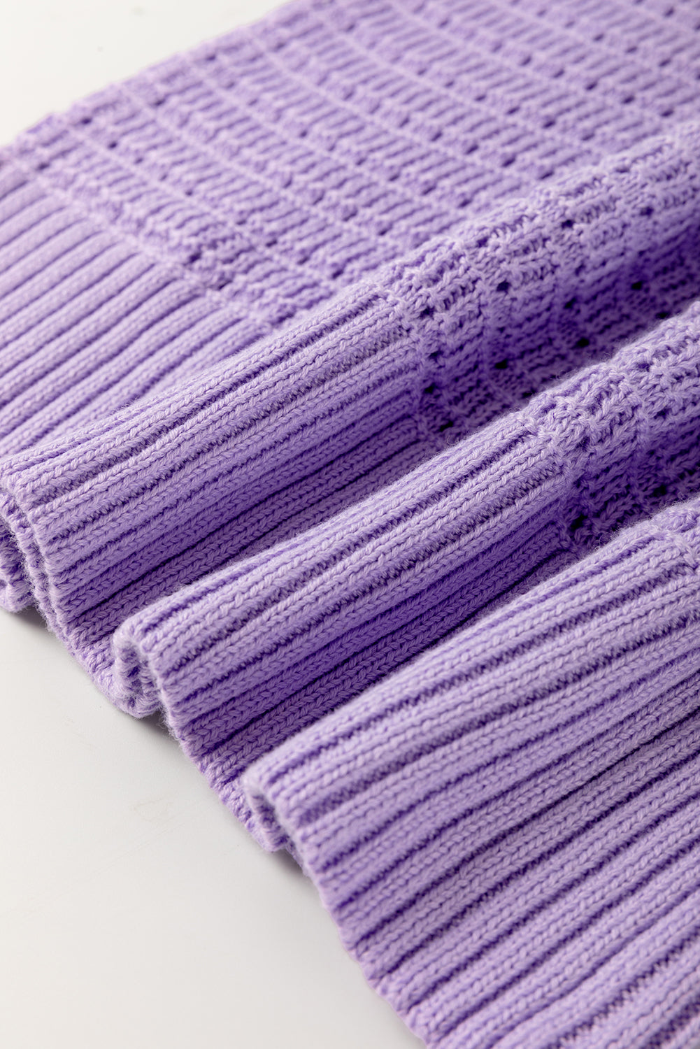 Lavendula Pointelle Knit Ribbed Trim Short Sleeve Sweater-TOPS / DRESSES-[Adult]-[Female]-2022 Online Blue Zone Planet