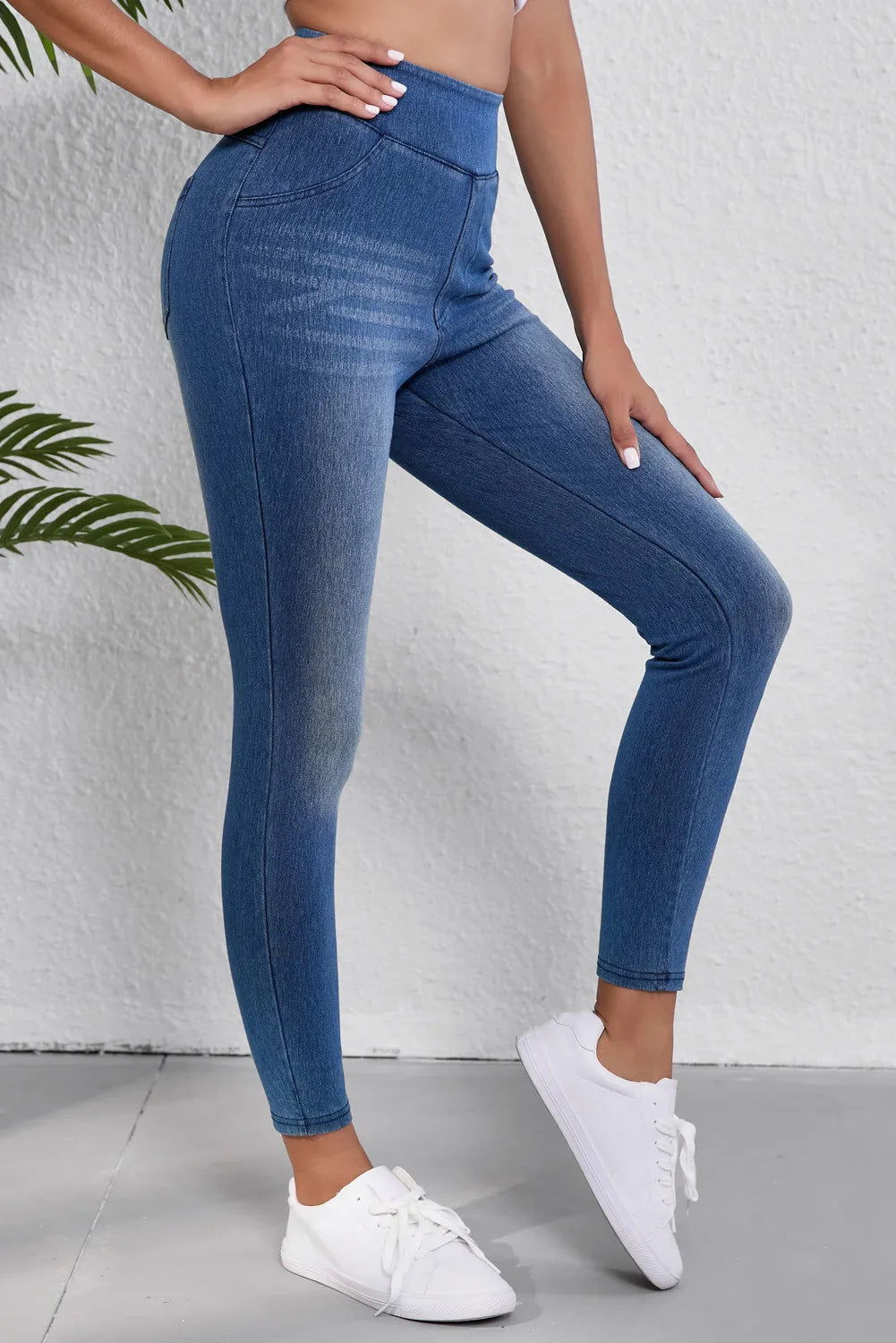 High Waist Skinny Jeans-BOTTOMS SIZES SMALL MEDIUM LARGE-[Adult]-[Female]-2022 Online Blue Zone Planet