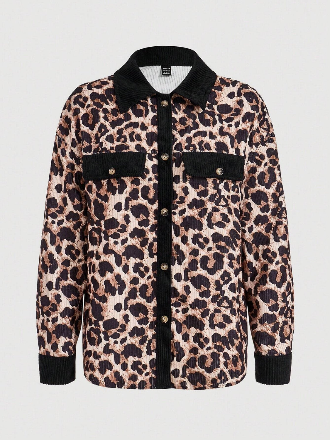 Blue Zone Planet | Leopard Collared Neck Button Up Shacket-TOPS / DRESSES-[Adult]-[Female]-2022 Online Blue Zone Planet