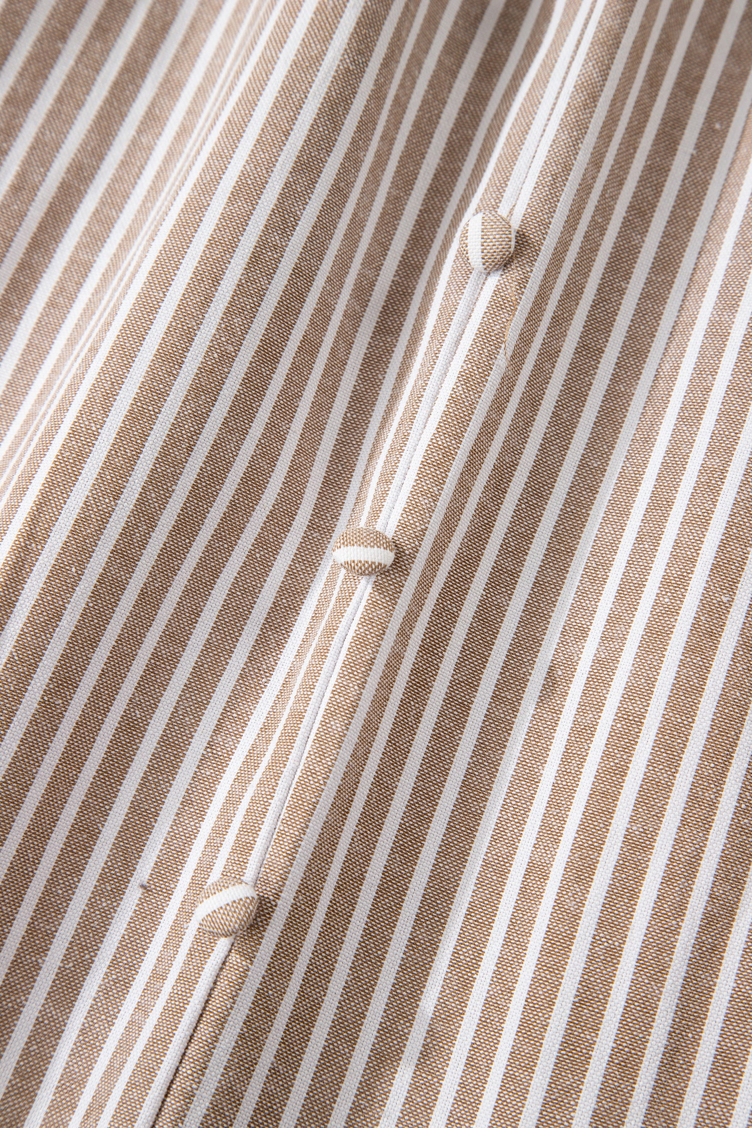 Khaki Stripe Flutter Sleeve Buttoned Front Slit Maxi Dress-TOPS / DRESSES-[Adult]-[Female]-2022 Online Blue Zone Planet