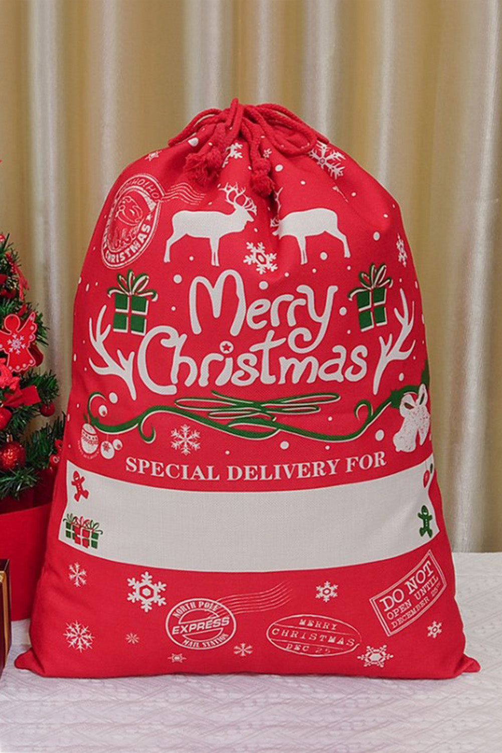 Red Christmas Drawstring Large Gift Bag 50*70cm-Accessories & Jewelry-[Adult]-[Female]-2022 Online Blue Zone Planet