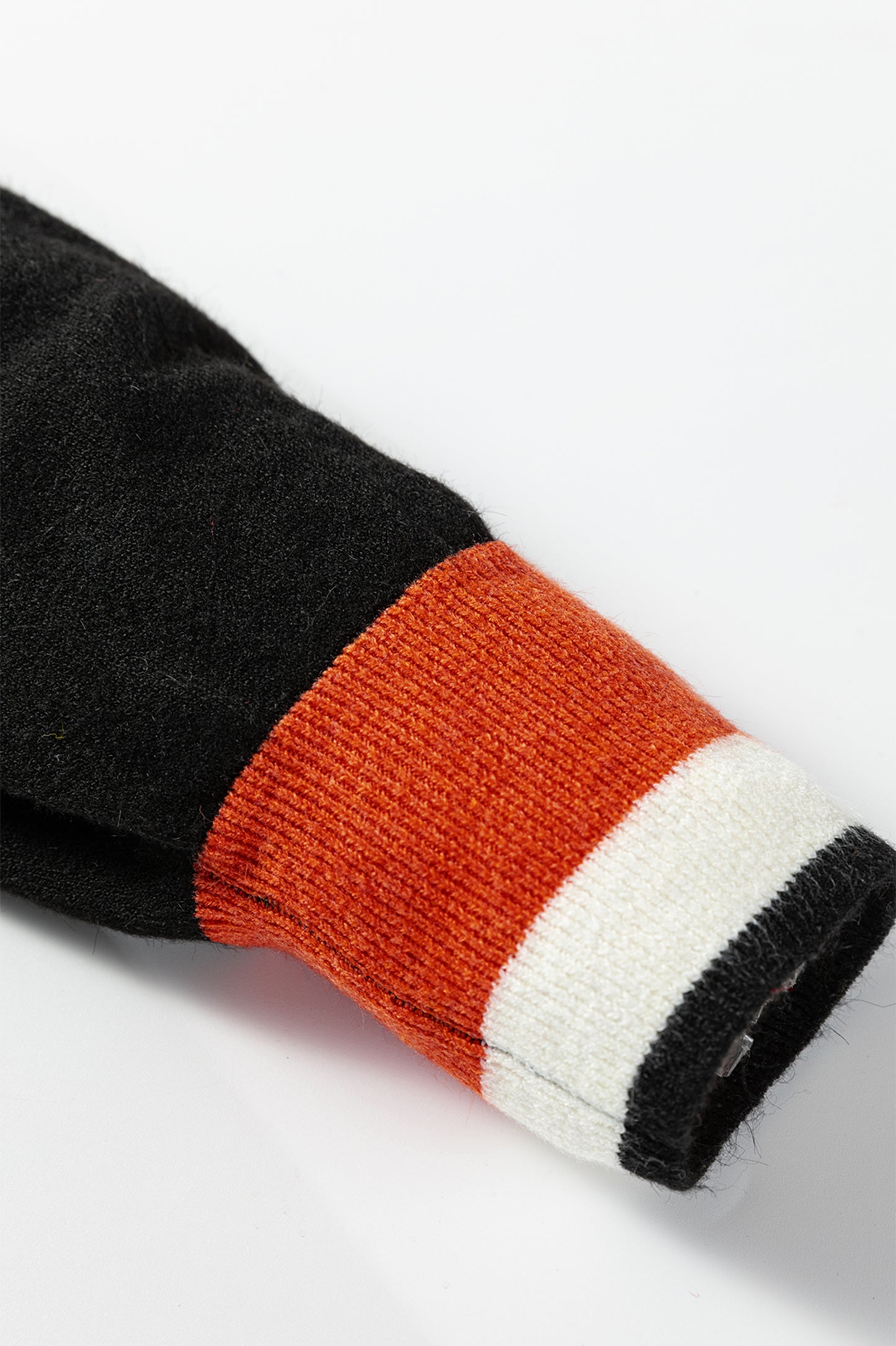 Black Contrast Striped Trim V Neck Varsity Sweater-TOPS / DRESSES-[Adult]-[Female]-2022 Online Blue Zone Planet