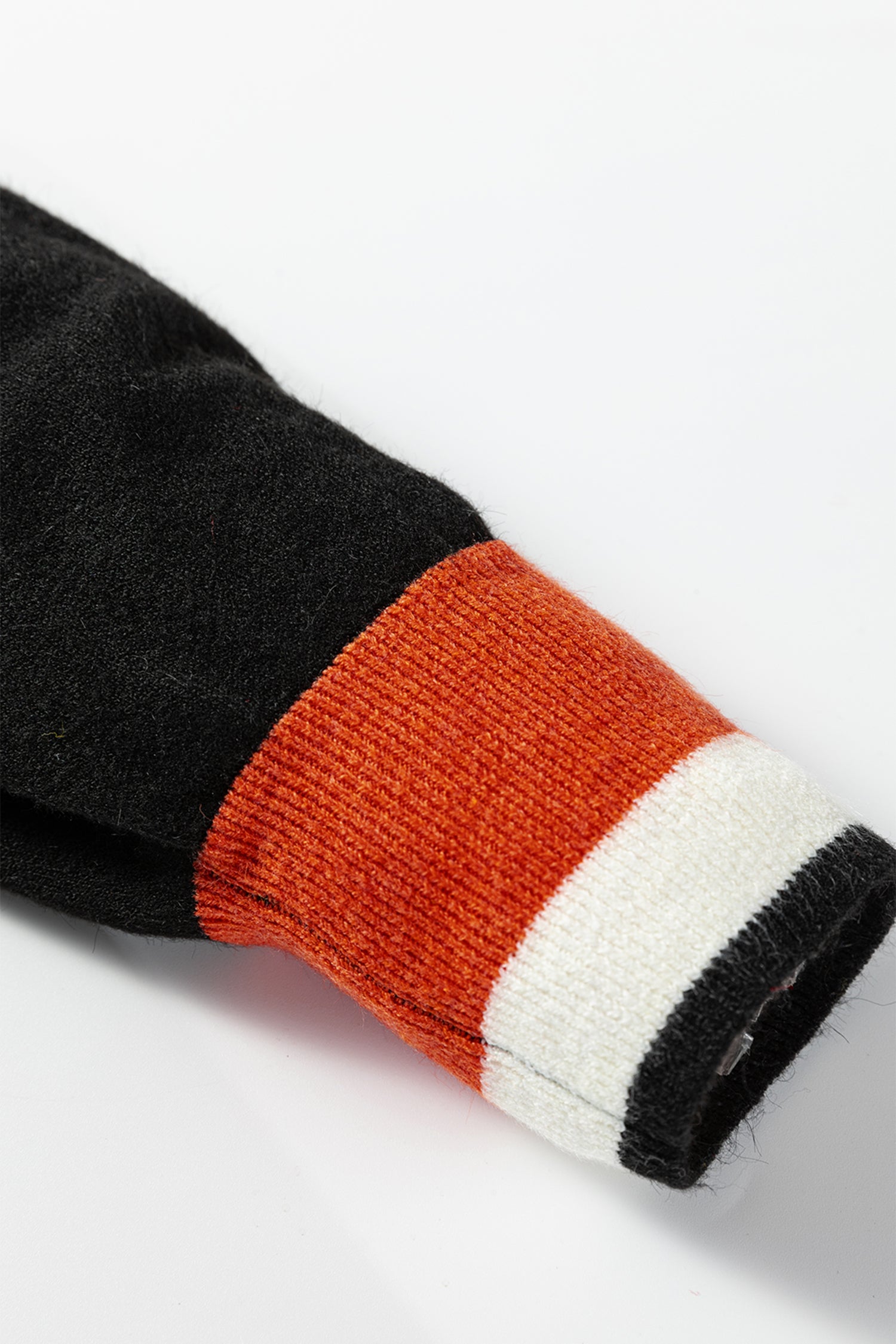 Black Contrast Striped Trim V Neck Varsity Sweater-TOPS / DRESSES-[Adult]-[Female]-2022 Online Blue Zone Planet