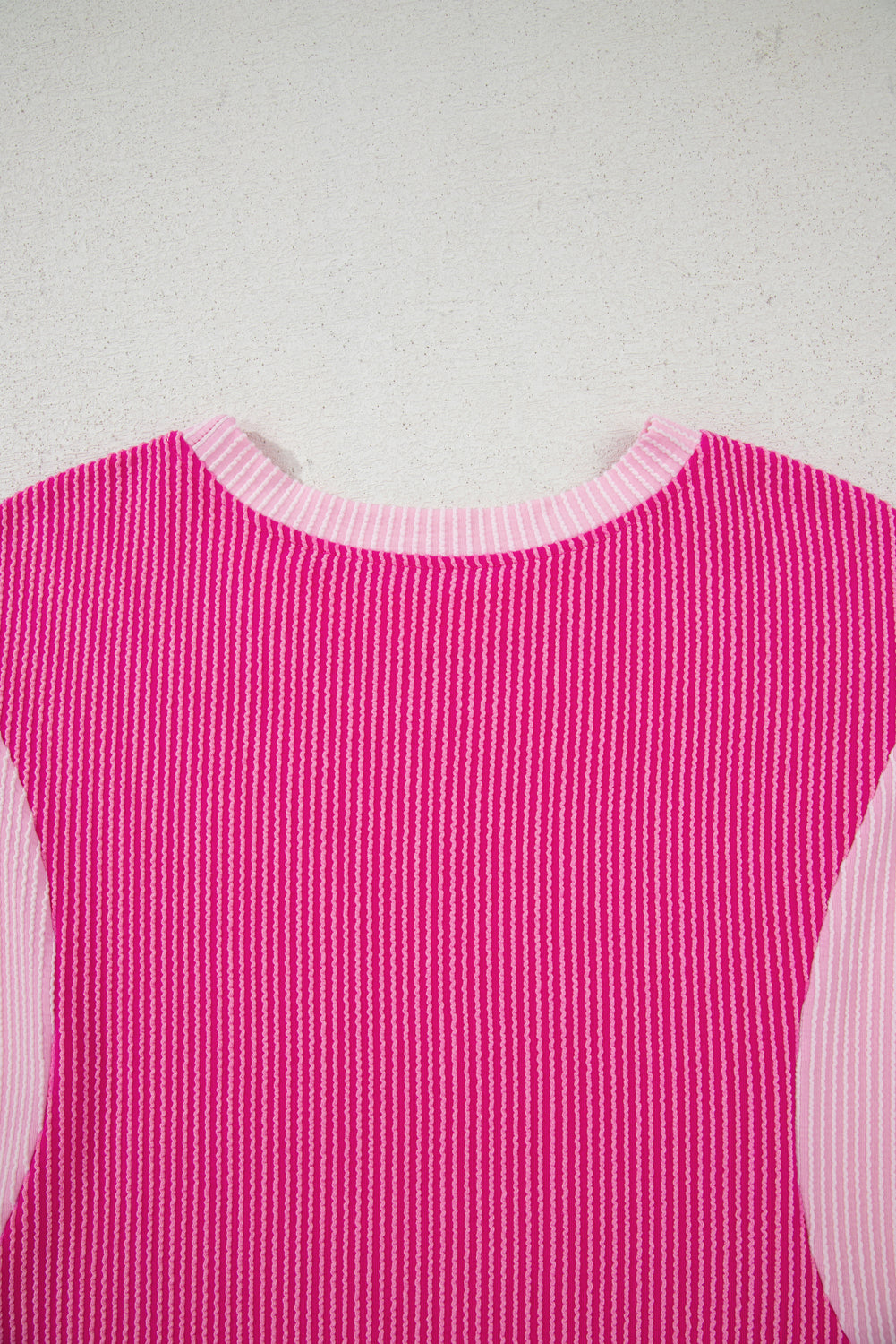 Rose Red 3D Spiral Ribbed Texture 2 Tones Patchwork Short Set-Two Piece Sets/Short Sets-[Adult]-[Female]-2022 Online Blue Zone Planet