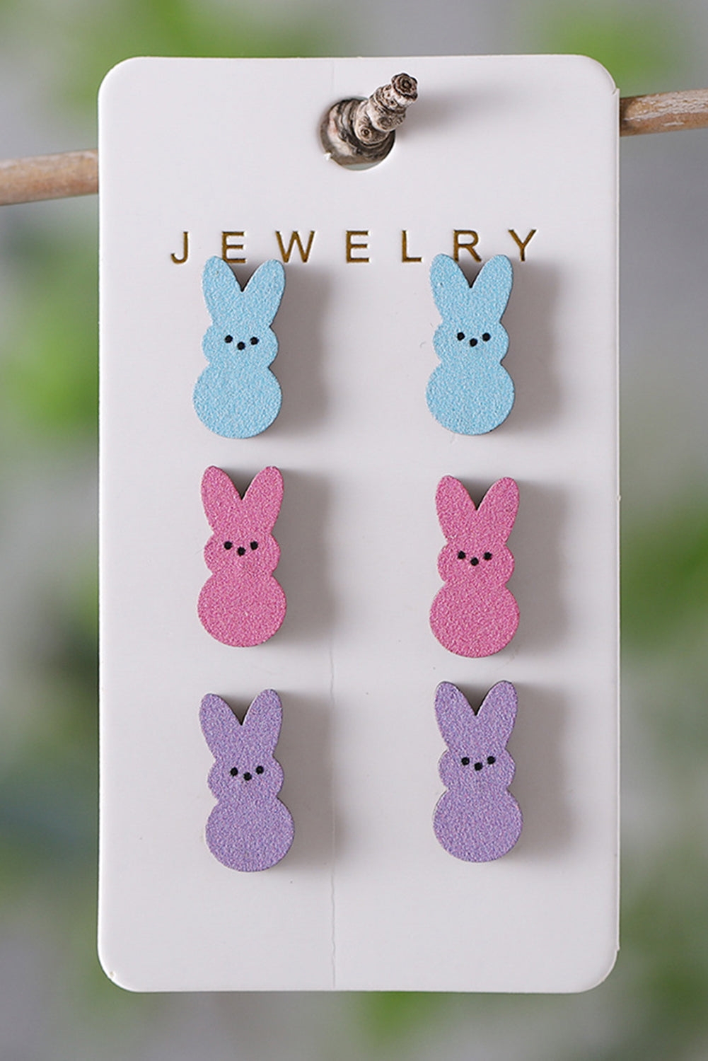 Easter Bunny Doll Wooden Earrings-Accessories/Jewelry-[Adult]-[Female]-White-ONE SIZE-2022 Online Blue Zone Planet