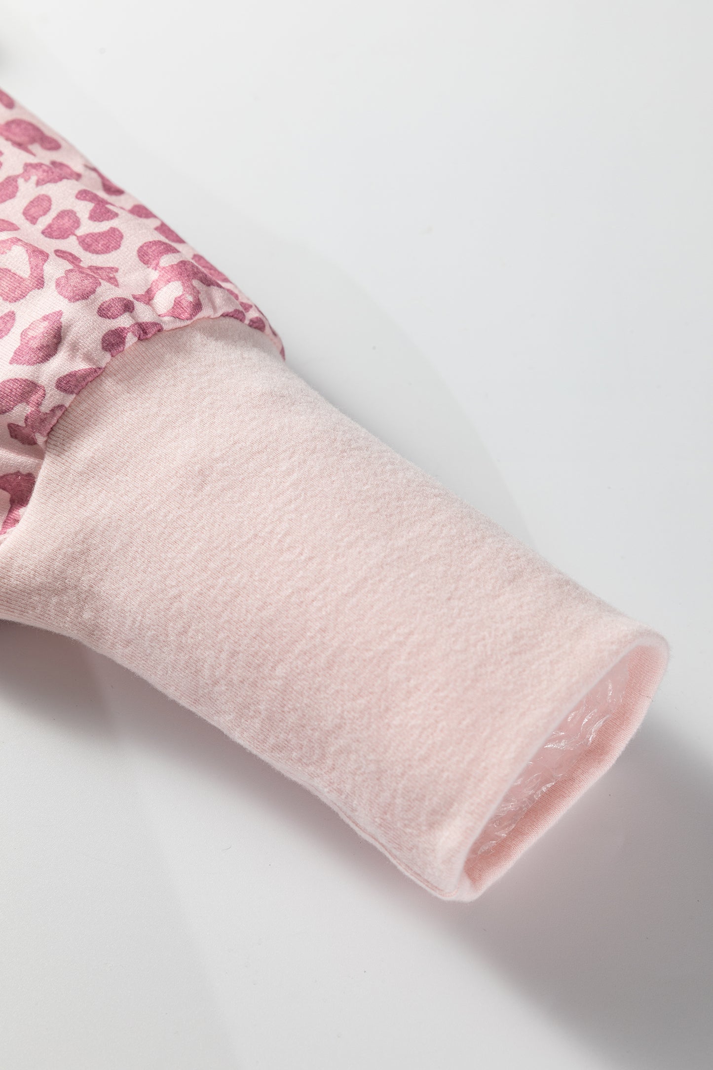 Pink Leopard Print Patchwork Crew Neck Sweatshirt-Tops/Sweatshirts & Hoodies-[Adult]-[Female]-2022 Online Blue Zone Planet