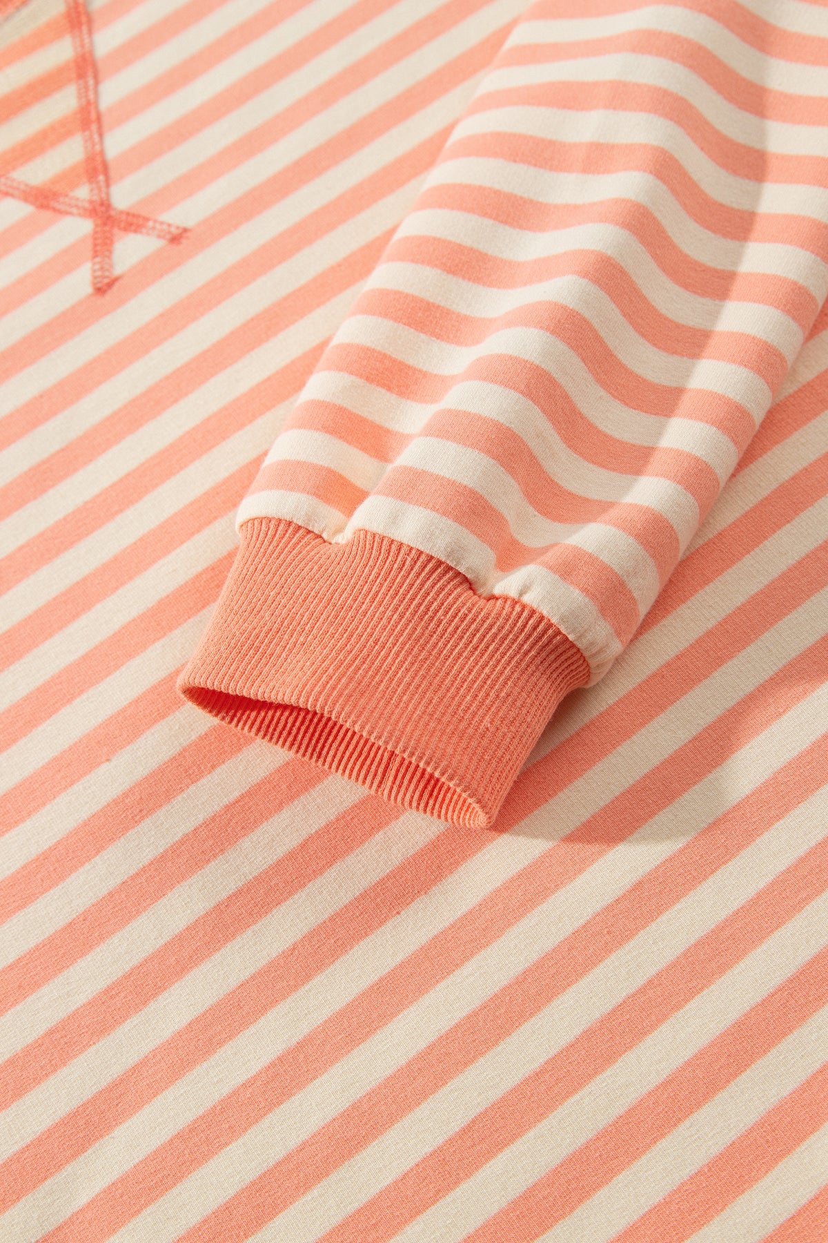 Grapefruit Orange Drop Shoulder Long Sleeve Pullover Elastic Waist Casual Short Set-Two Piece Sets/Short Sets-[Adult]-[Female]-2022 Online Blue Zone Planet