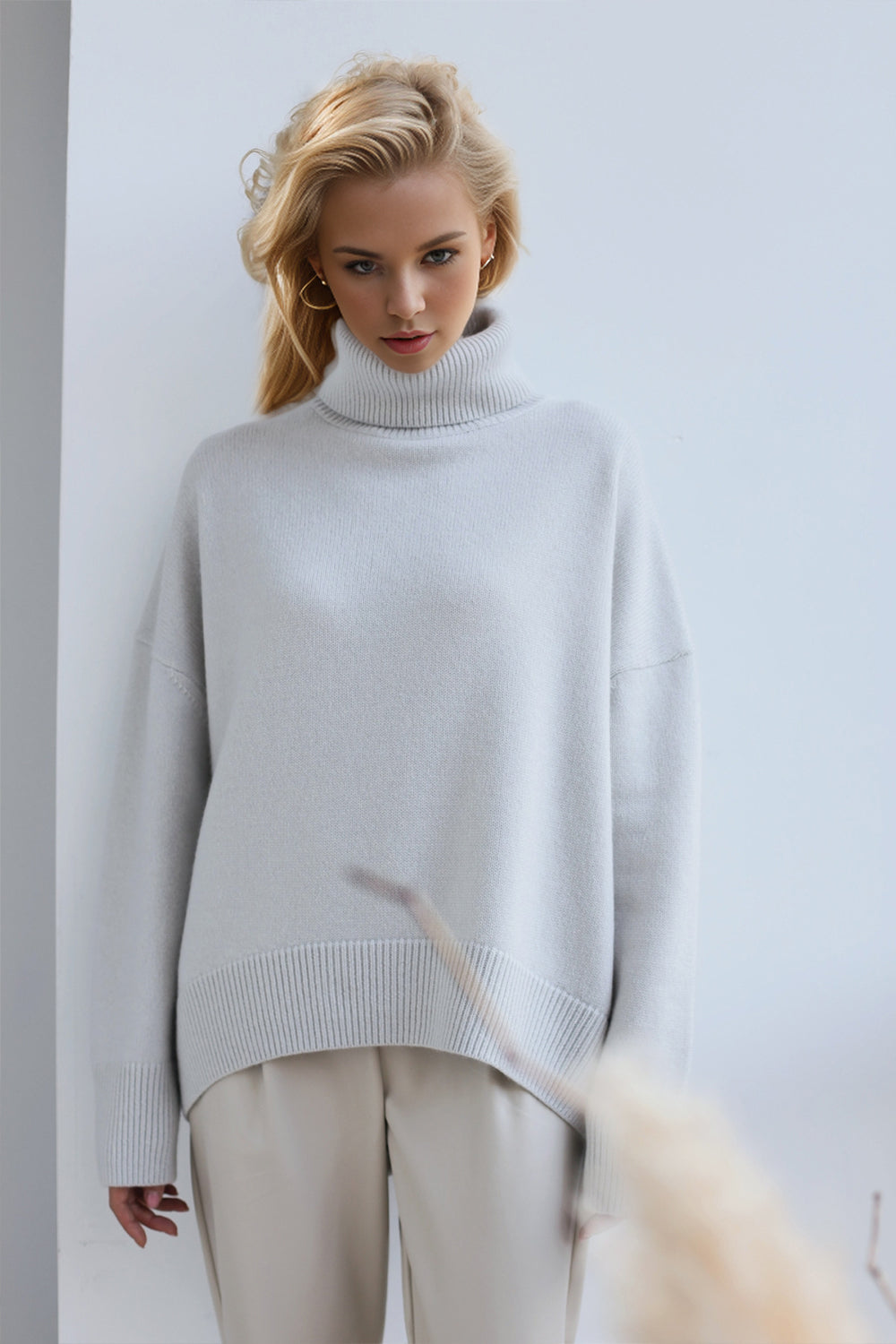 Basic Bae Turtleneck Dropped Shoulder Long Sleeve Sweater-TOPS / DRESSES-[Adult]-[Female]-2022 Online Blue Zone Planet