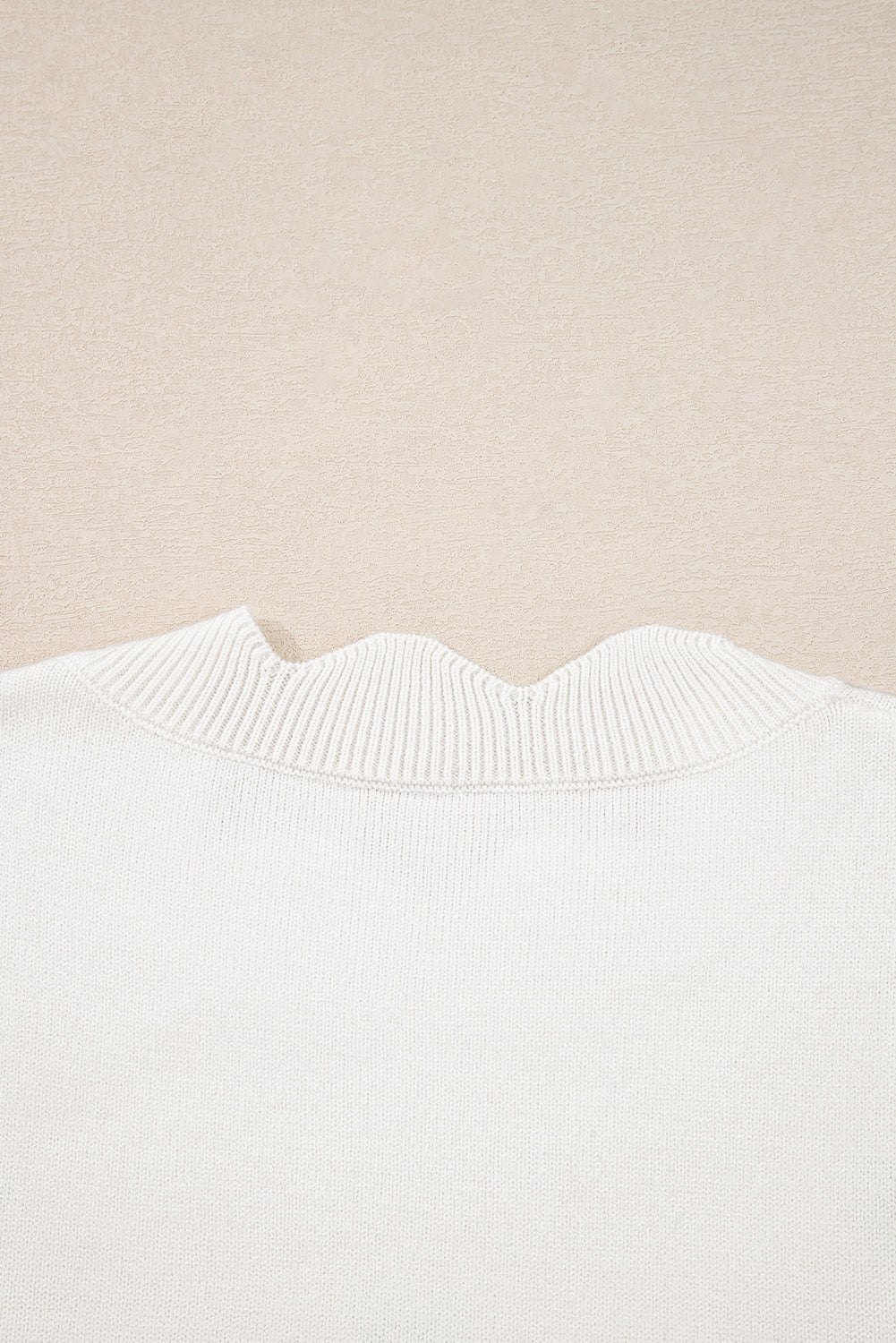 White Floral Embroidered Scallop Hem Cropped Sweater-Sweaters & Cardigans/Sweaters-[Adult]-[Female]-2022 Online Blue Zone Planet