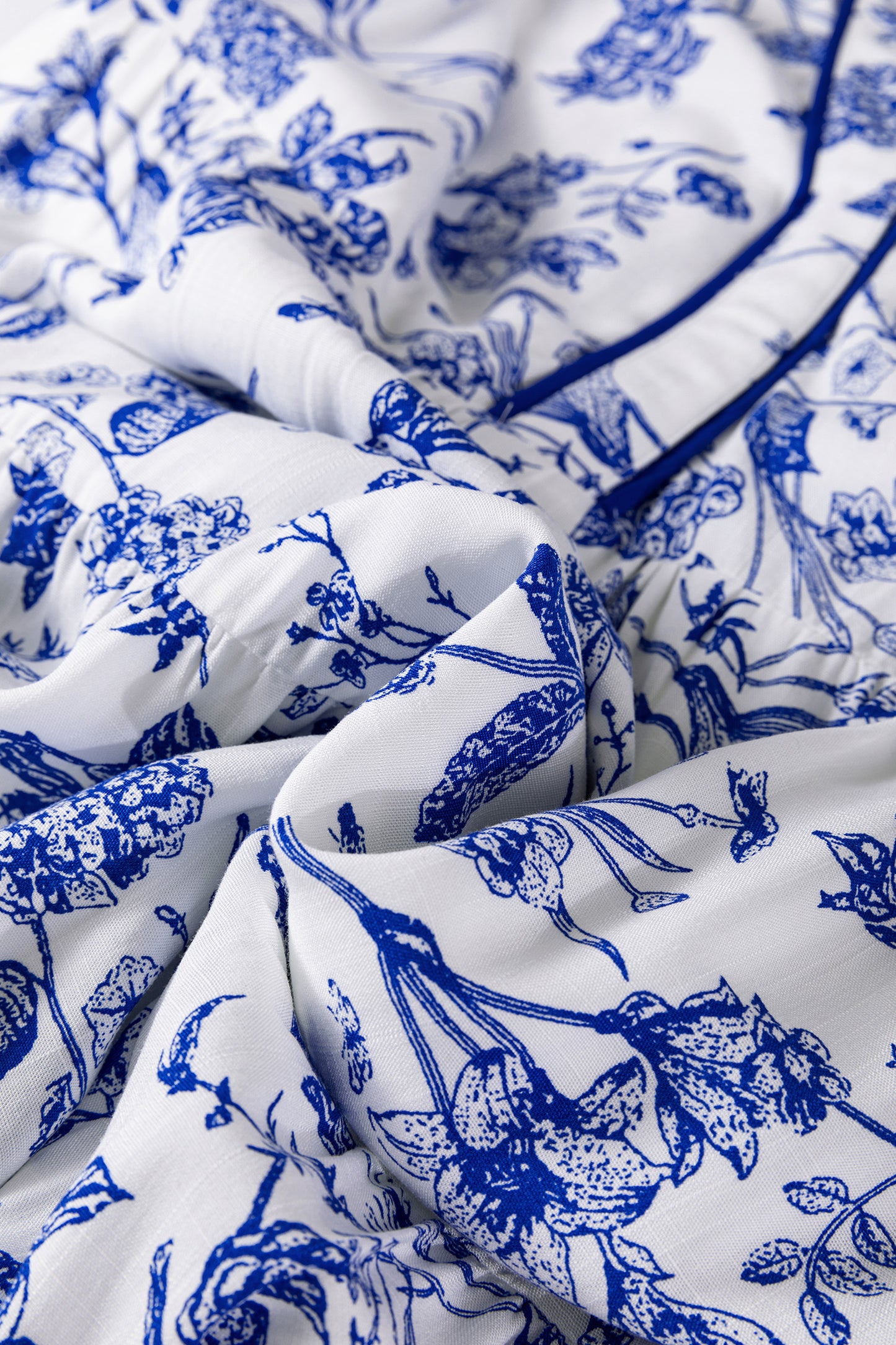 Blue Ruffled Short Sleeve Tiered Floral Midi Dress-TOPS / DRESSES-[Adult]-[Female]-2022 Online Blue Zone Planet